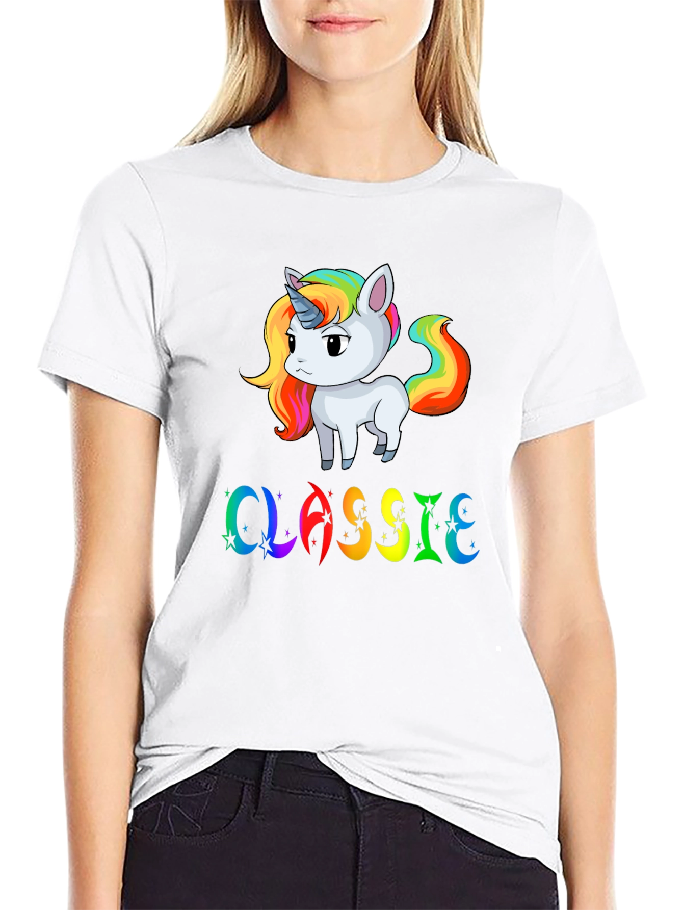 Rainbow Unicorn Classic Graphic T-Shirt