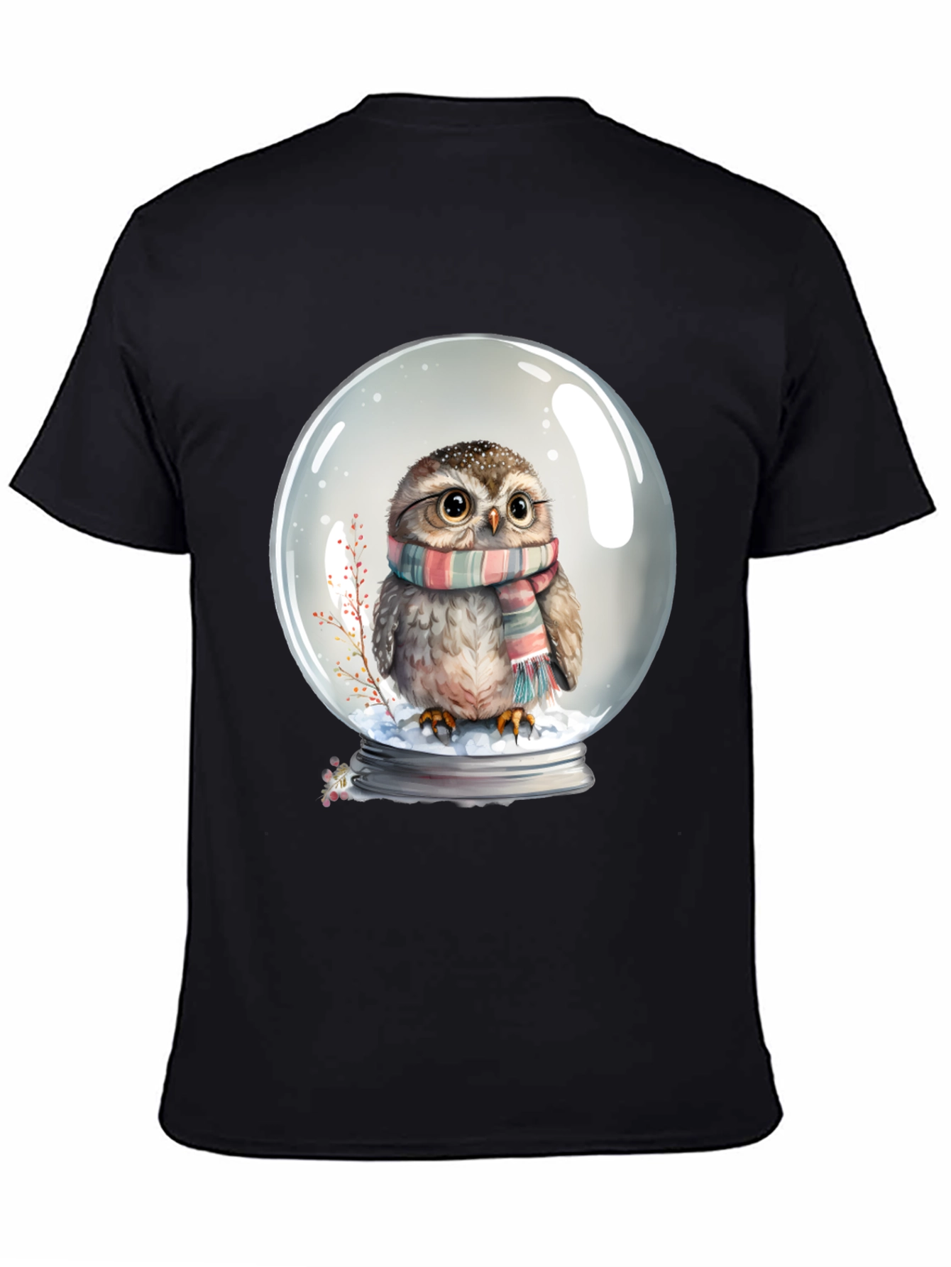 Snow Globe Owl Graphic Tee - Cute Winter T-Shirt