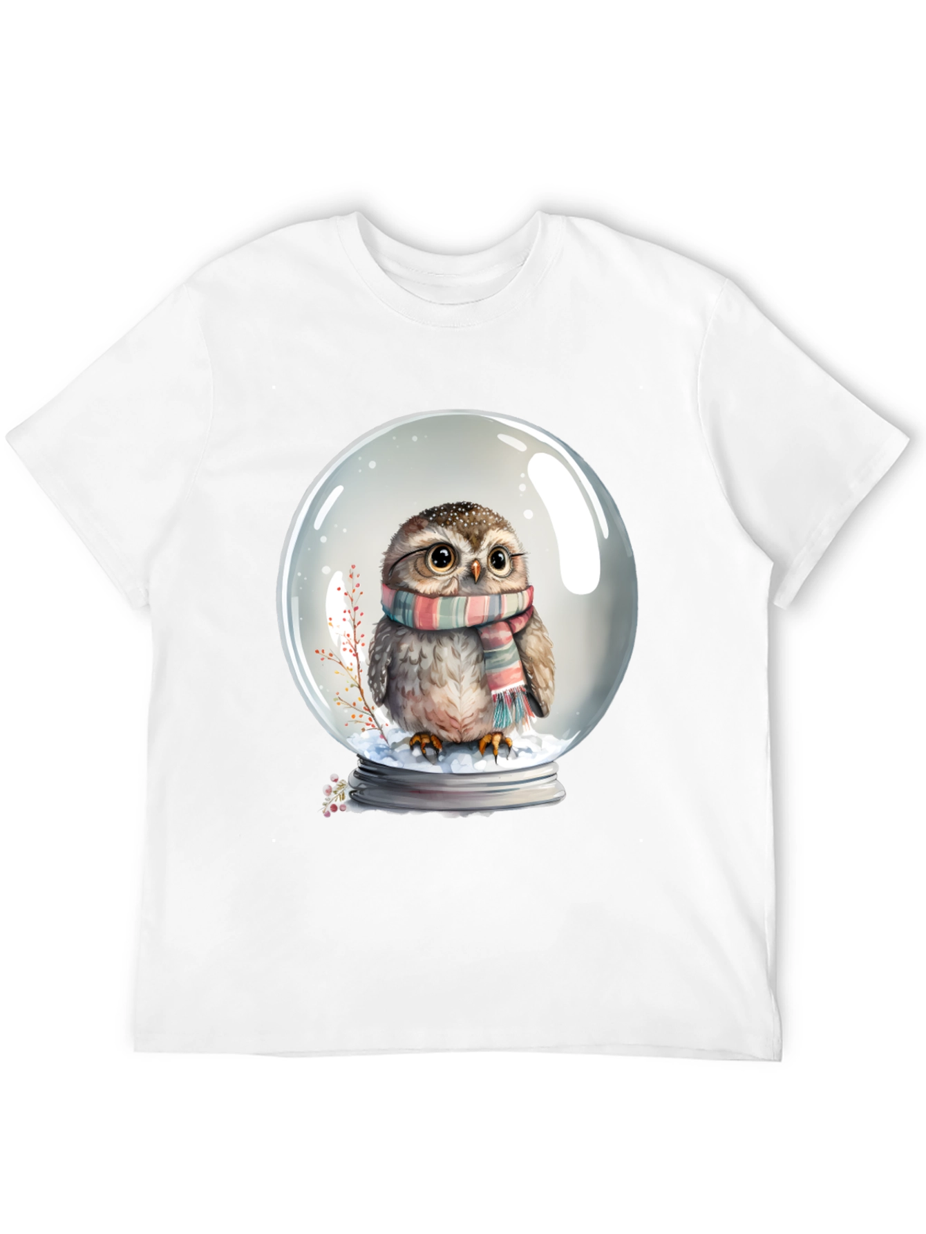 Snow Globe Owl Graphic Tee - Cute Winter T-Shirt