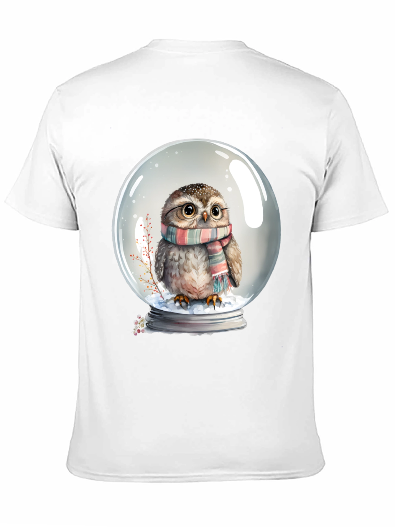 Snow Globe Owl Graphic Tee - Cute Winter T-Shirt