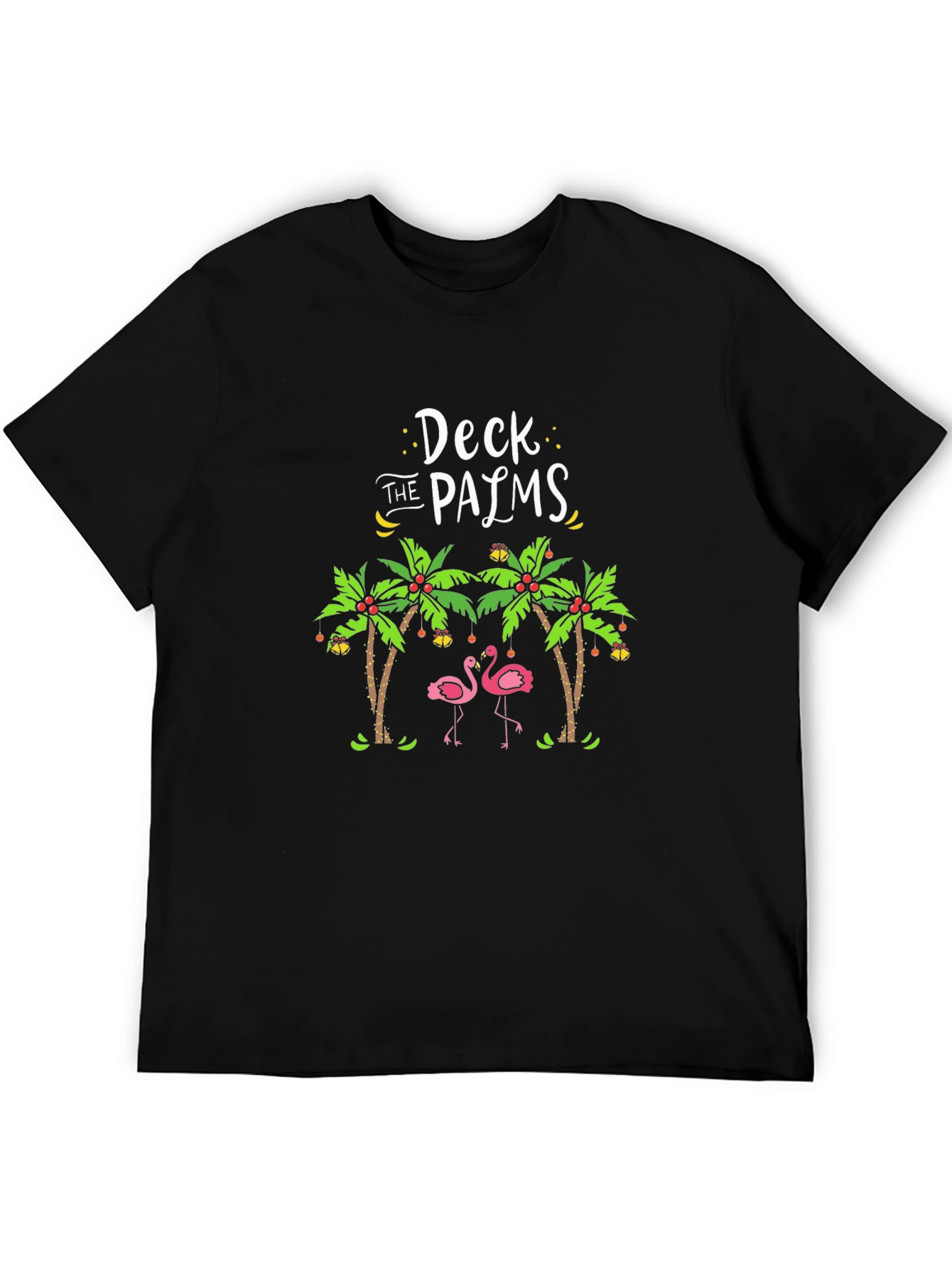 Deck the Palms Flamingo Holiday T-Shirt