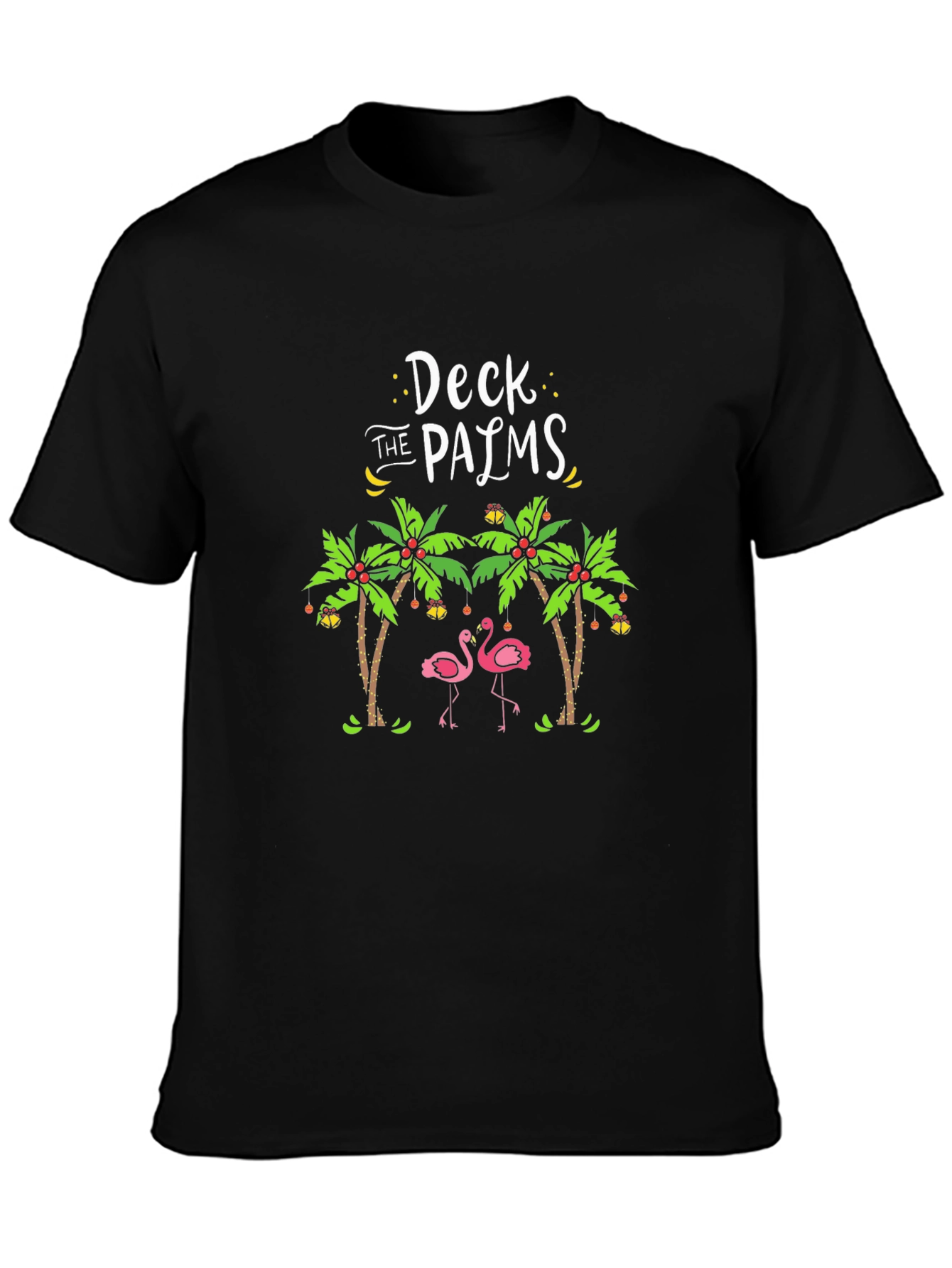 Deck the Palms Flamingo Holiday T-Shirt