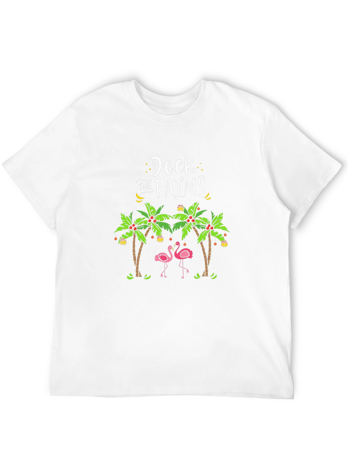 Deck the Palms Flamingo Holiday T-Shirt