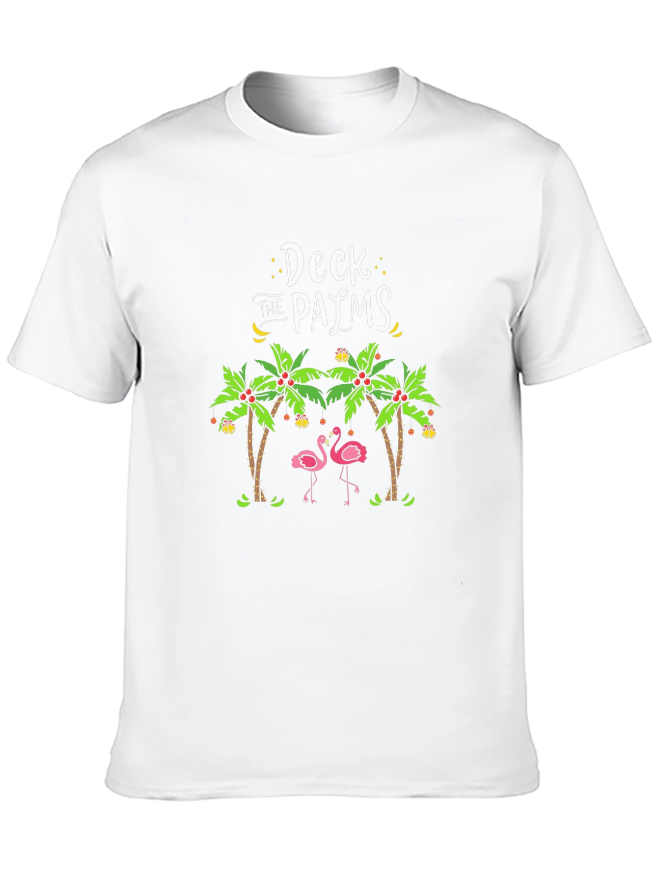 Deck the Palms Flamingo Holiday T-Shirt