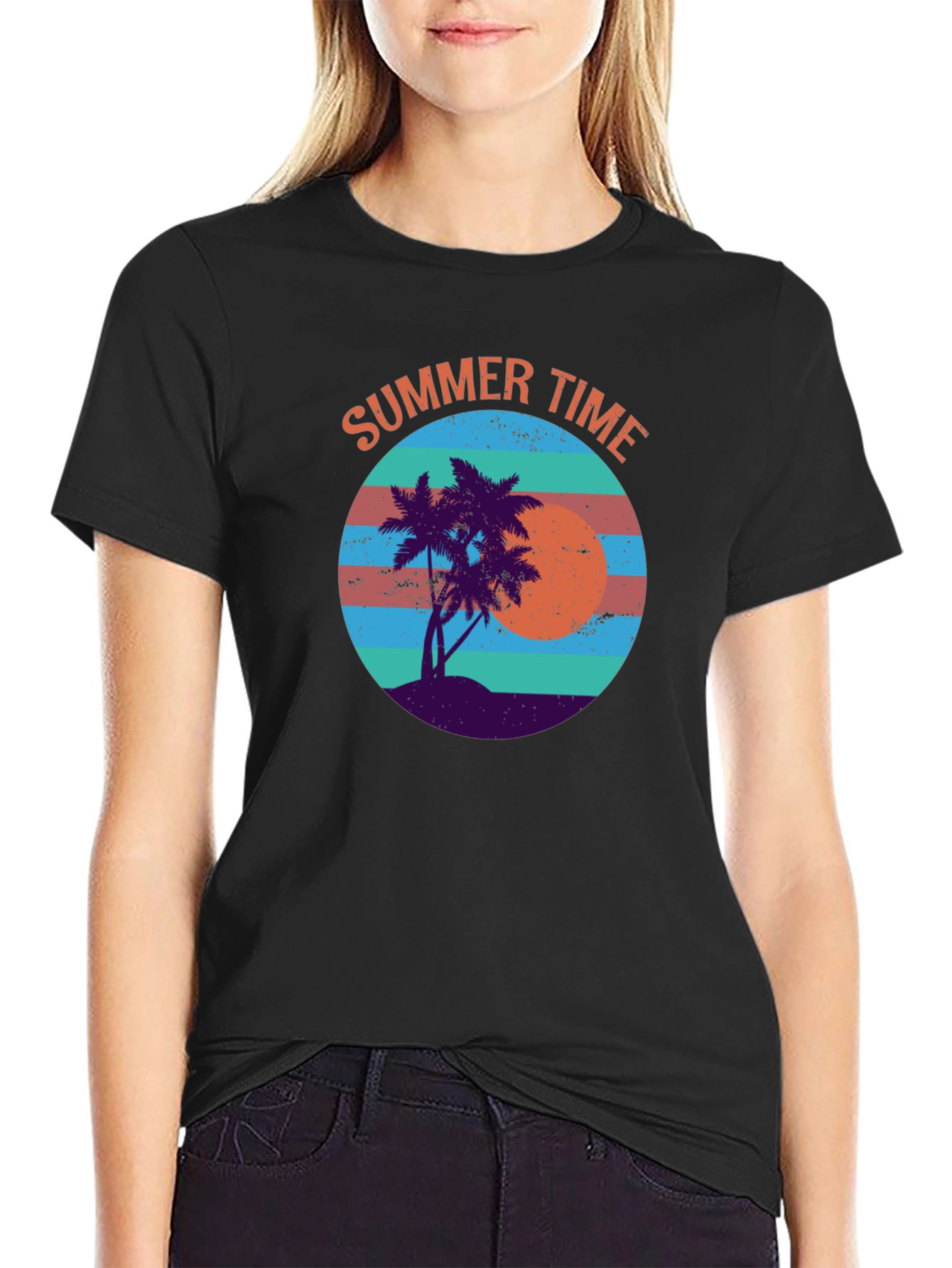 Summer Time Graphic Tee - Retro Beach Vibes