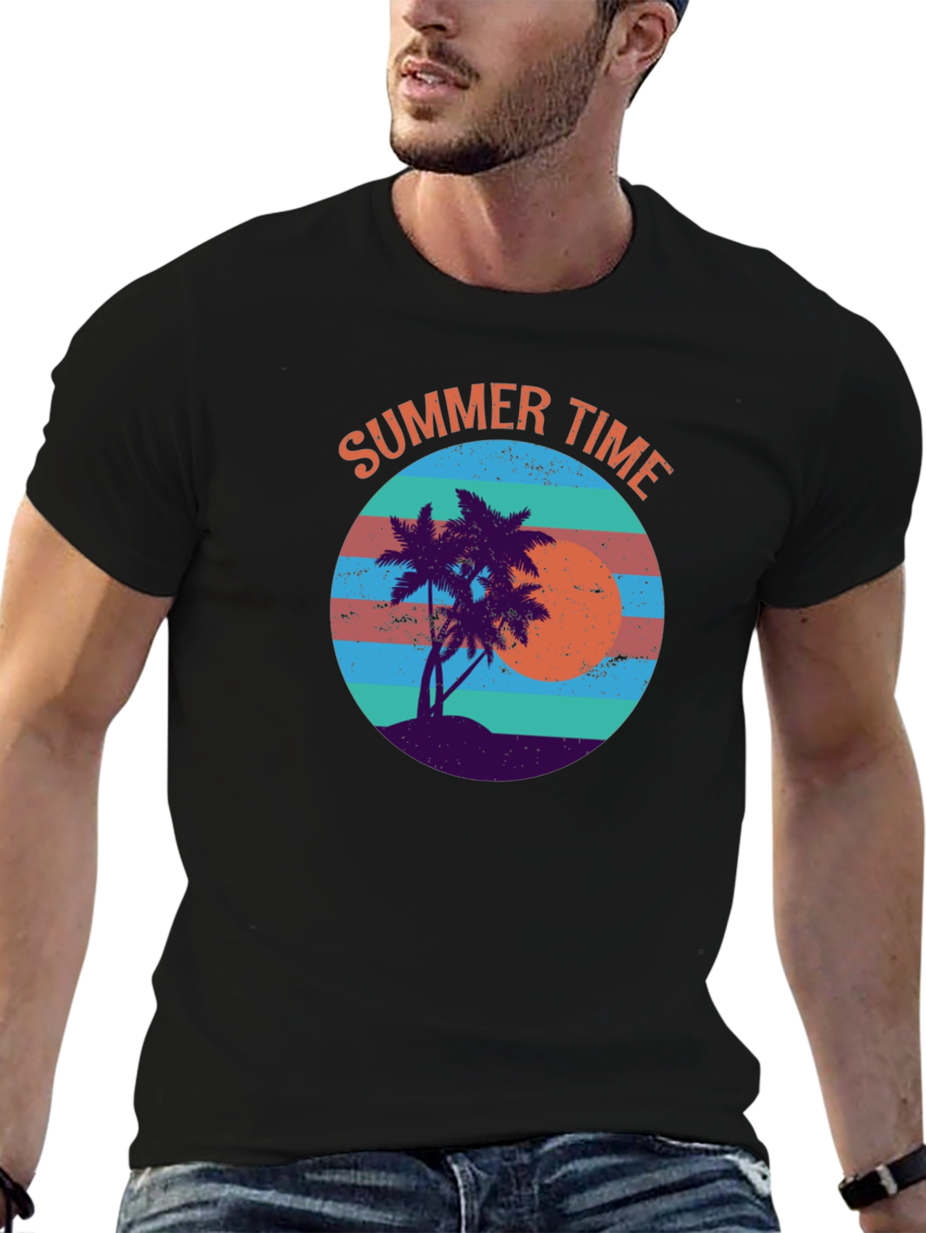 Summer Time Graphic Tee - Retro Beach Vibes