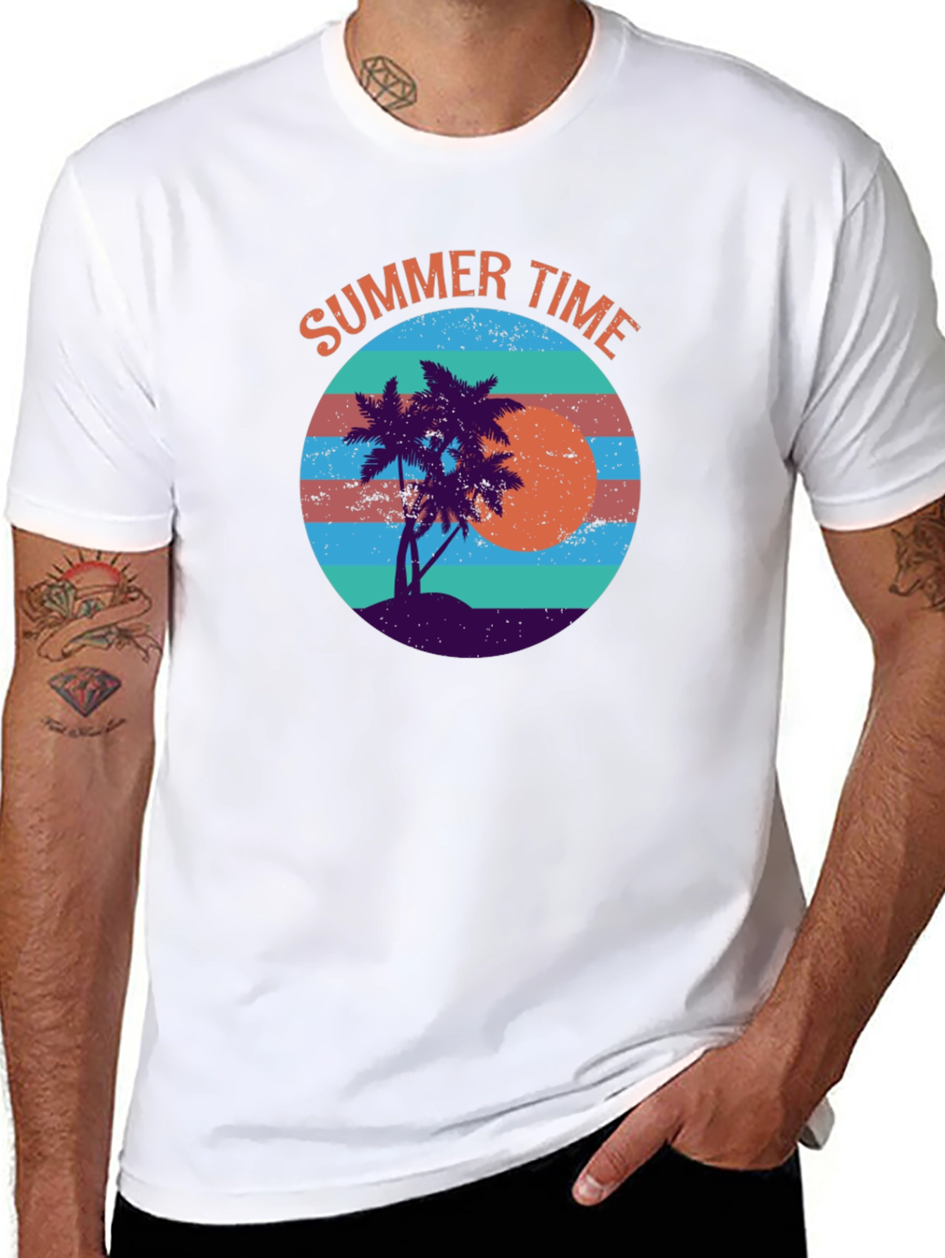 Summer Time Graphic Tee - Retro Beach Vibes