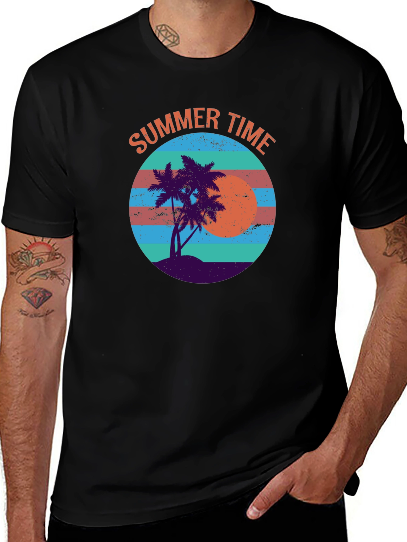 Summer Time Graphic Tee - Retro Beach Vibes