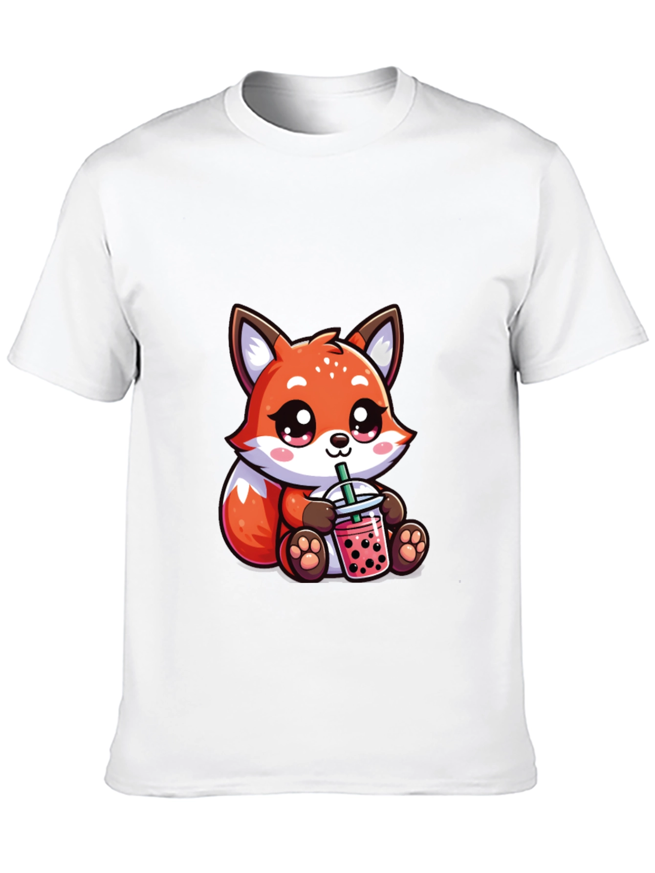 Cute Fox Boba Tea Graphic Tee - Unisex