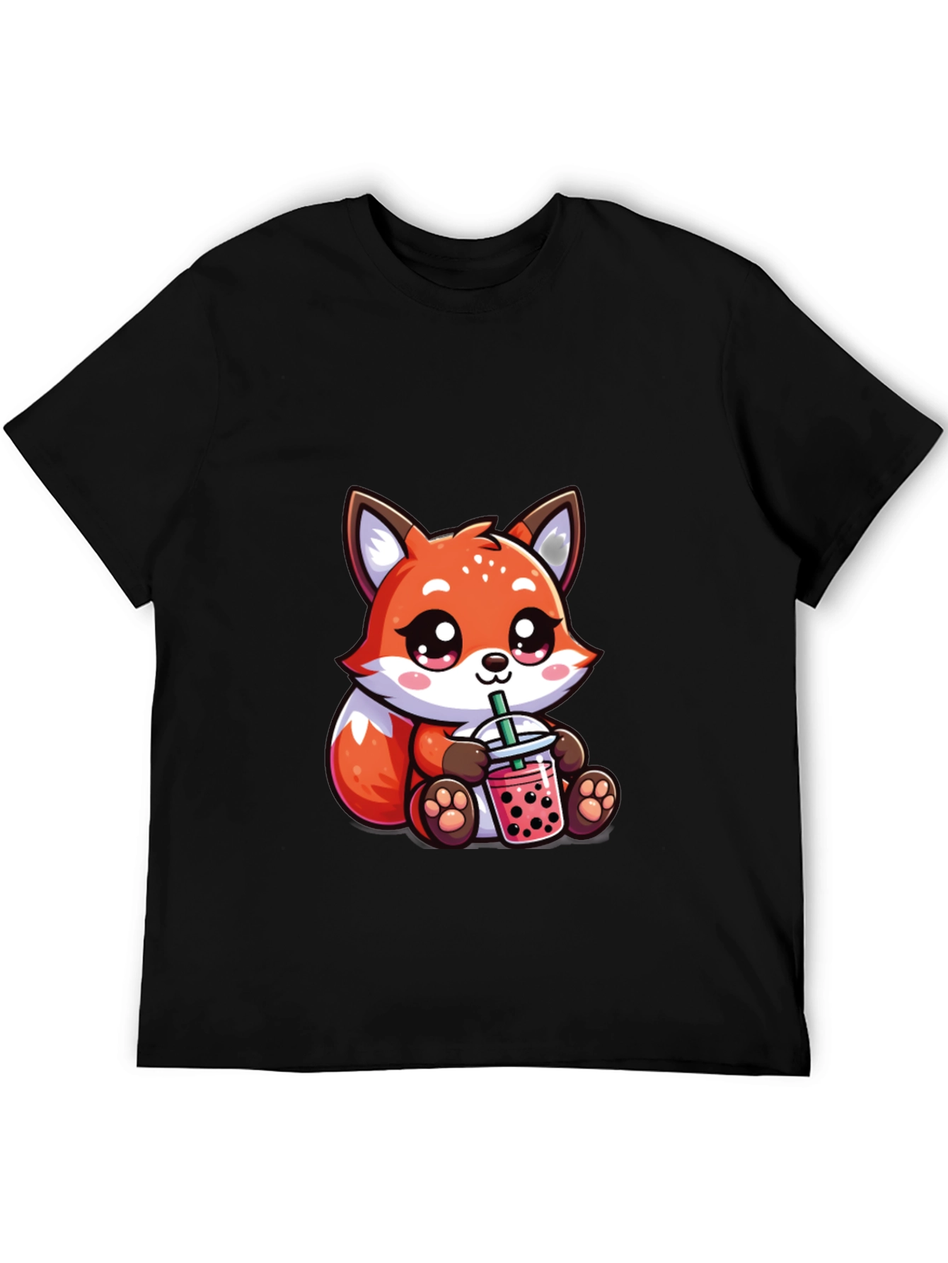 Cute Fox Boba Tea Graphic Tee - Unisex