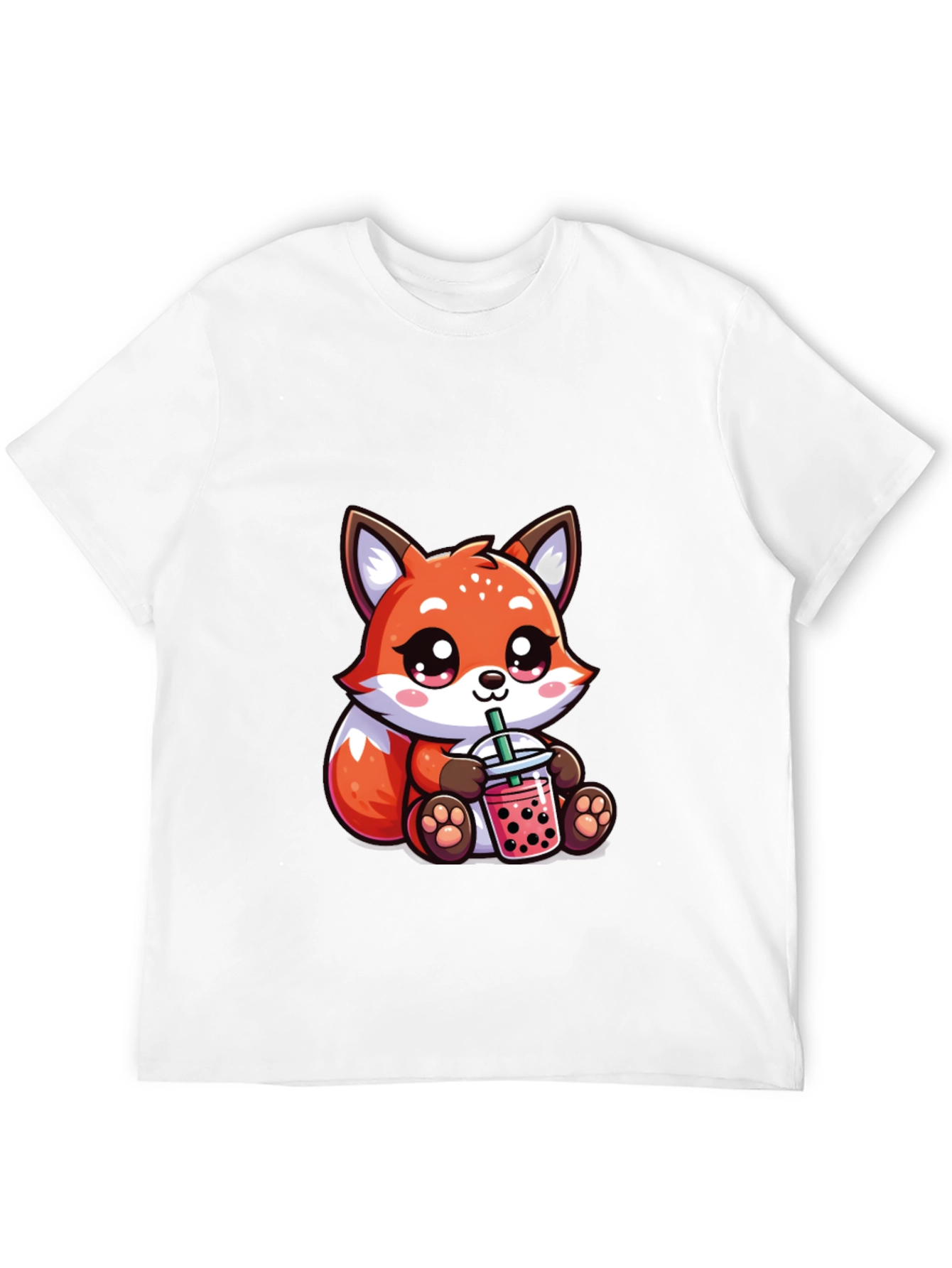 Cute Fox Boba Tea Graphic Tee - Unisex