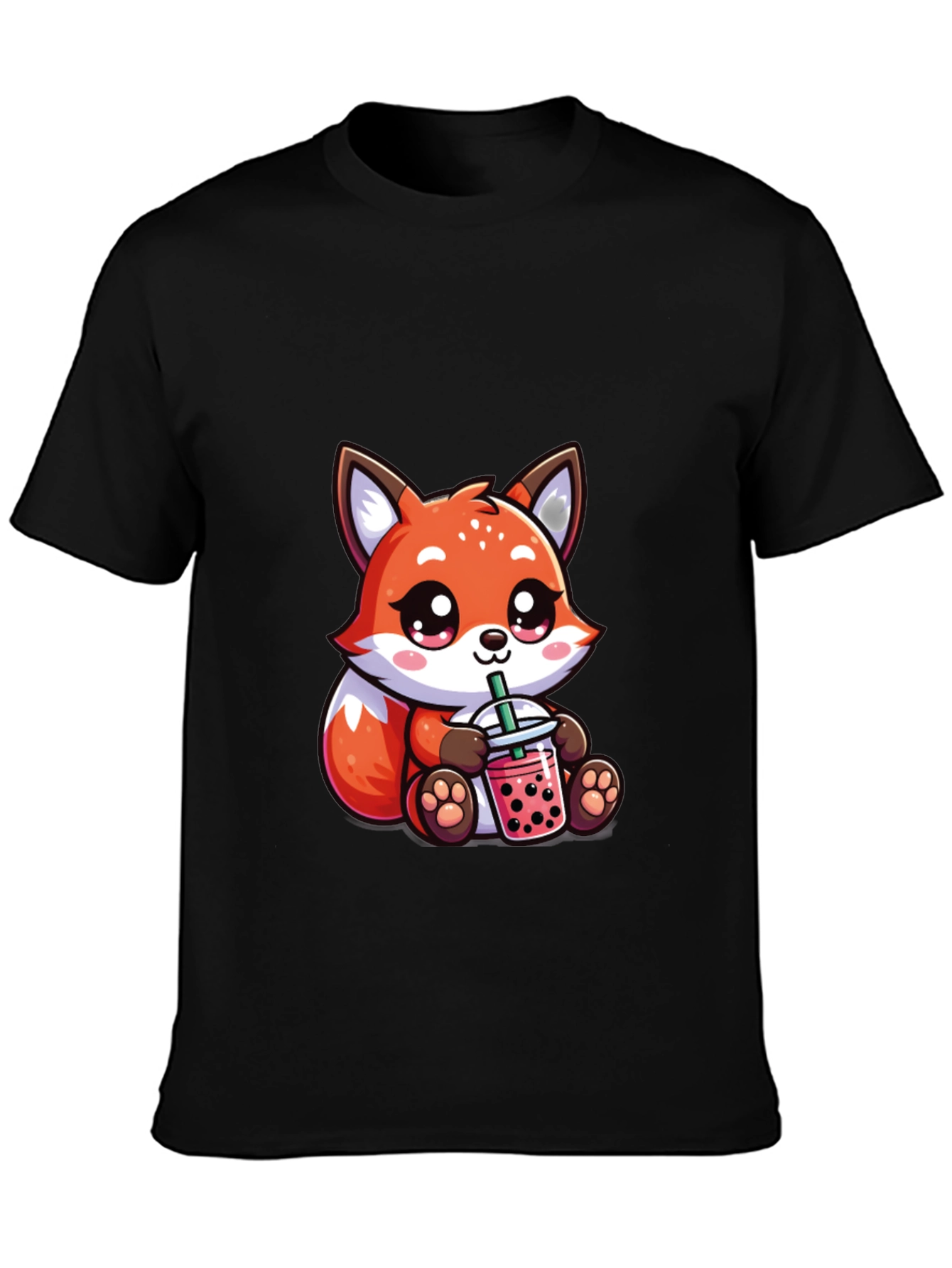 Cute Fox Boba Tea Graphic Tee - Unisex