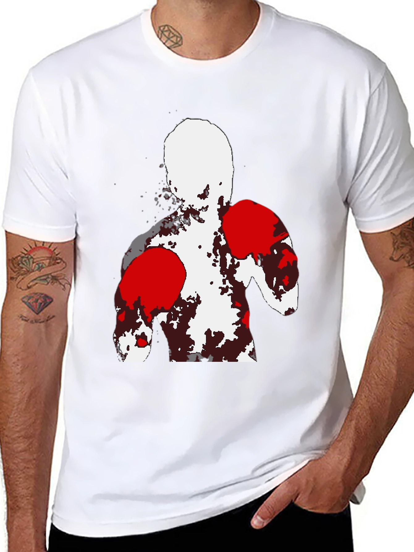 Abstract Boxer Graphic T-Shirt