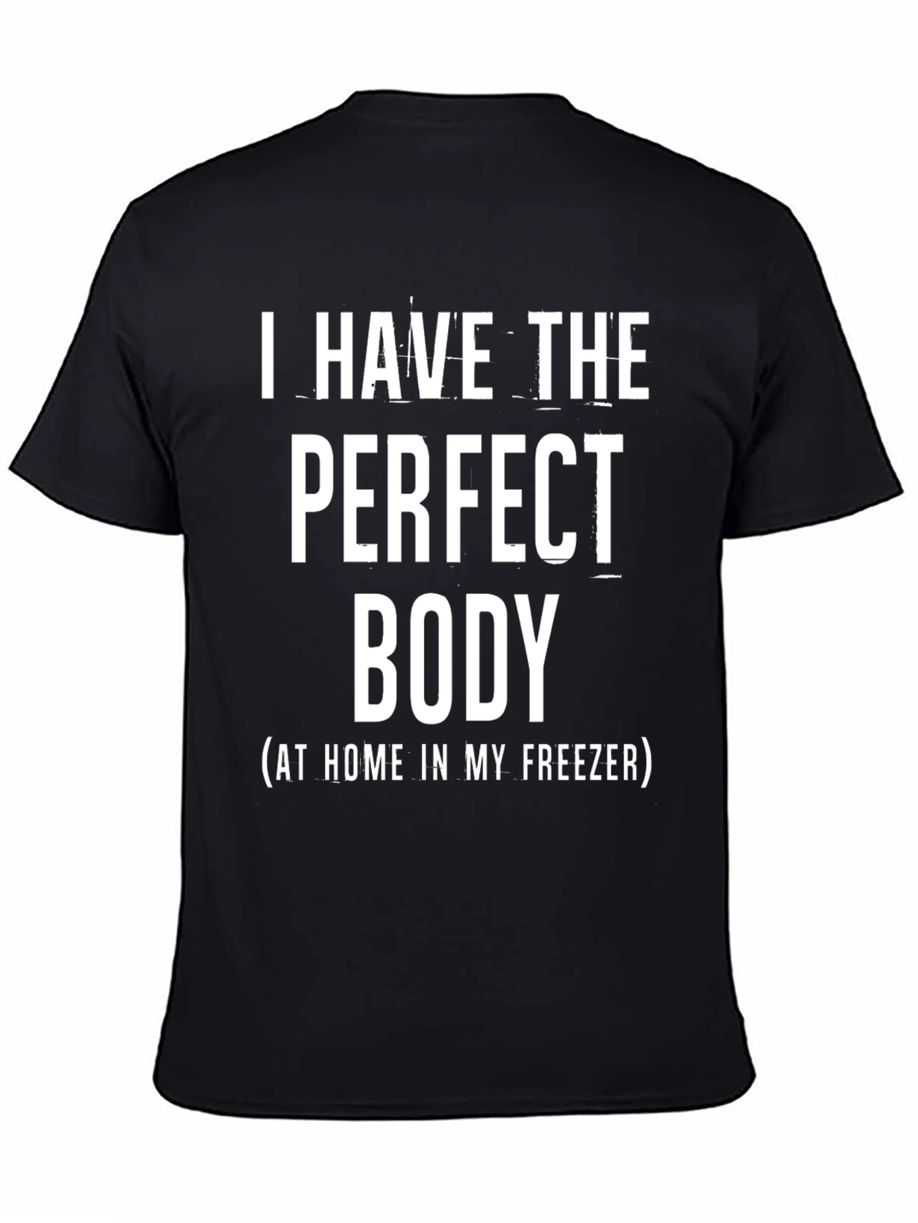 Funny Graphic Tee: Perfect Body in Freezer