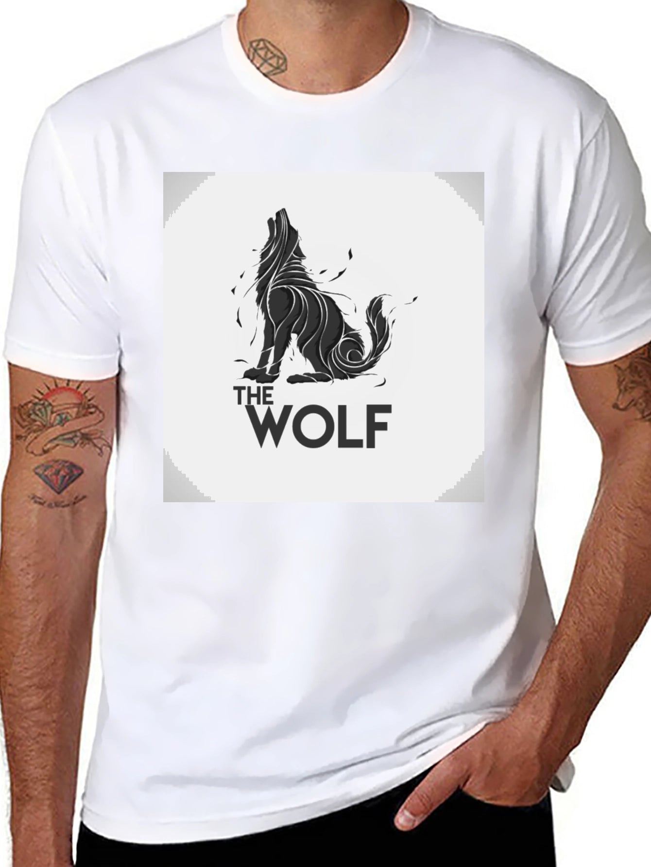 The Wolf Graphic Print T-Shirt - Black