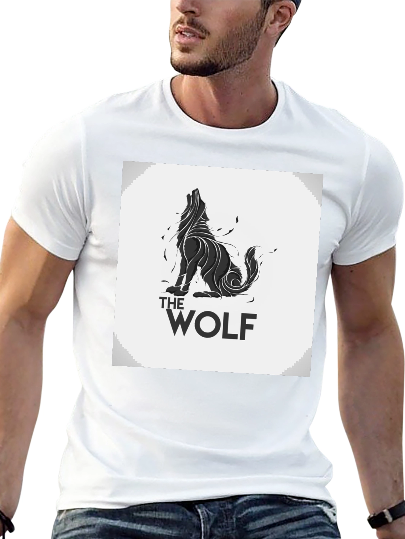 The Wolf Graphic Print T-Shirt - Black