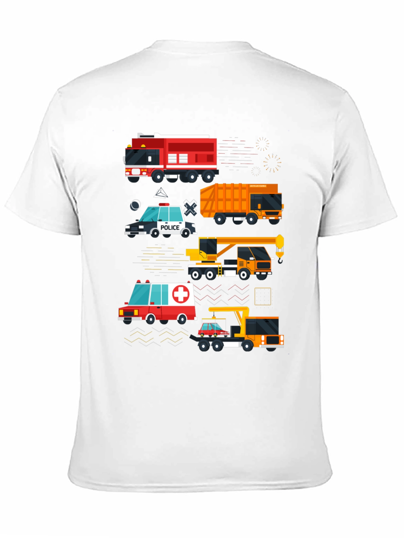 Cartoon Vehicle Graphic Tee - Black