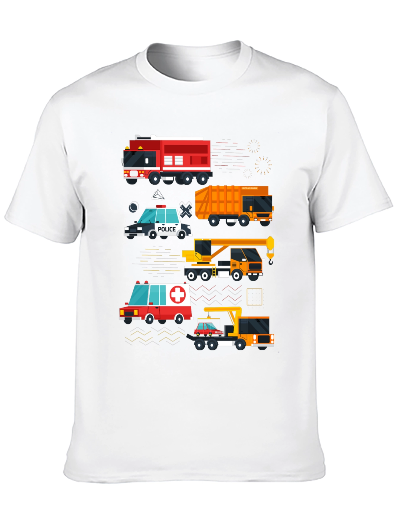 Cartoon Vehicle Graphic Tee - Black