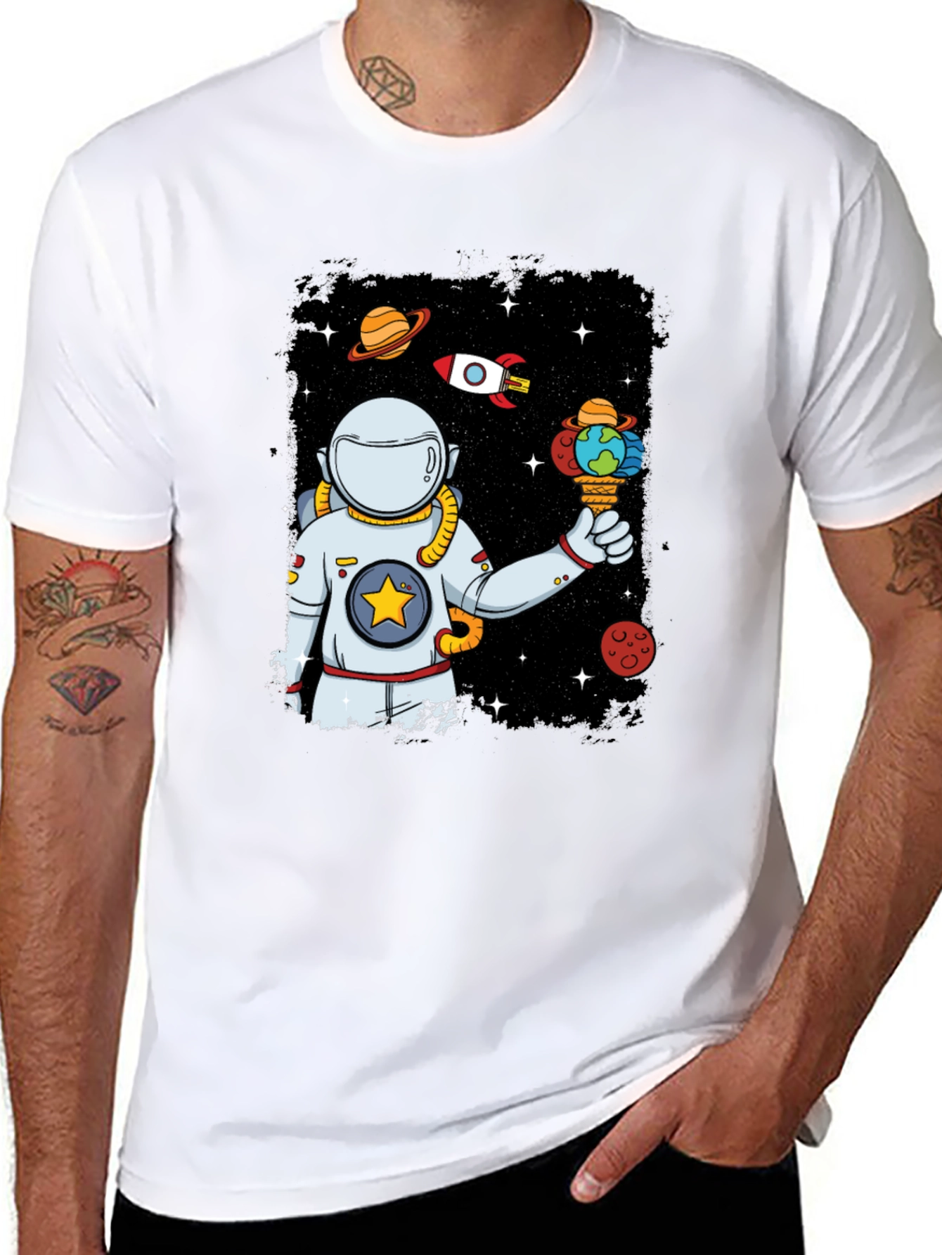 Space Ice Cream T-Shirt - Astronaut Universe Tee