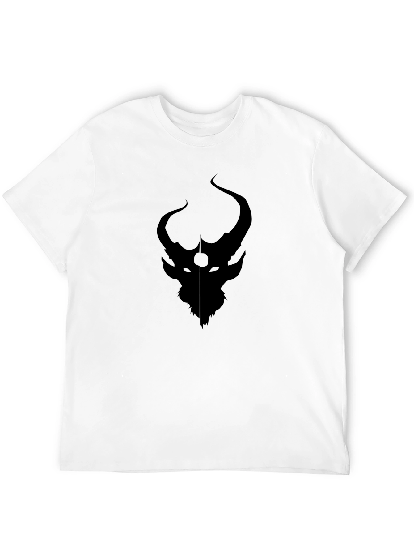 Dark Horned Creature Graphic Print T-Shirt