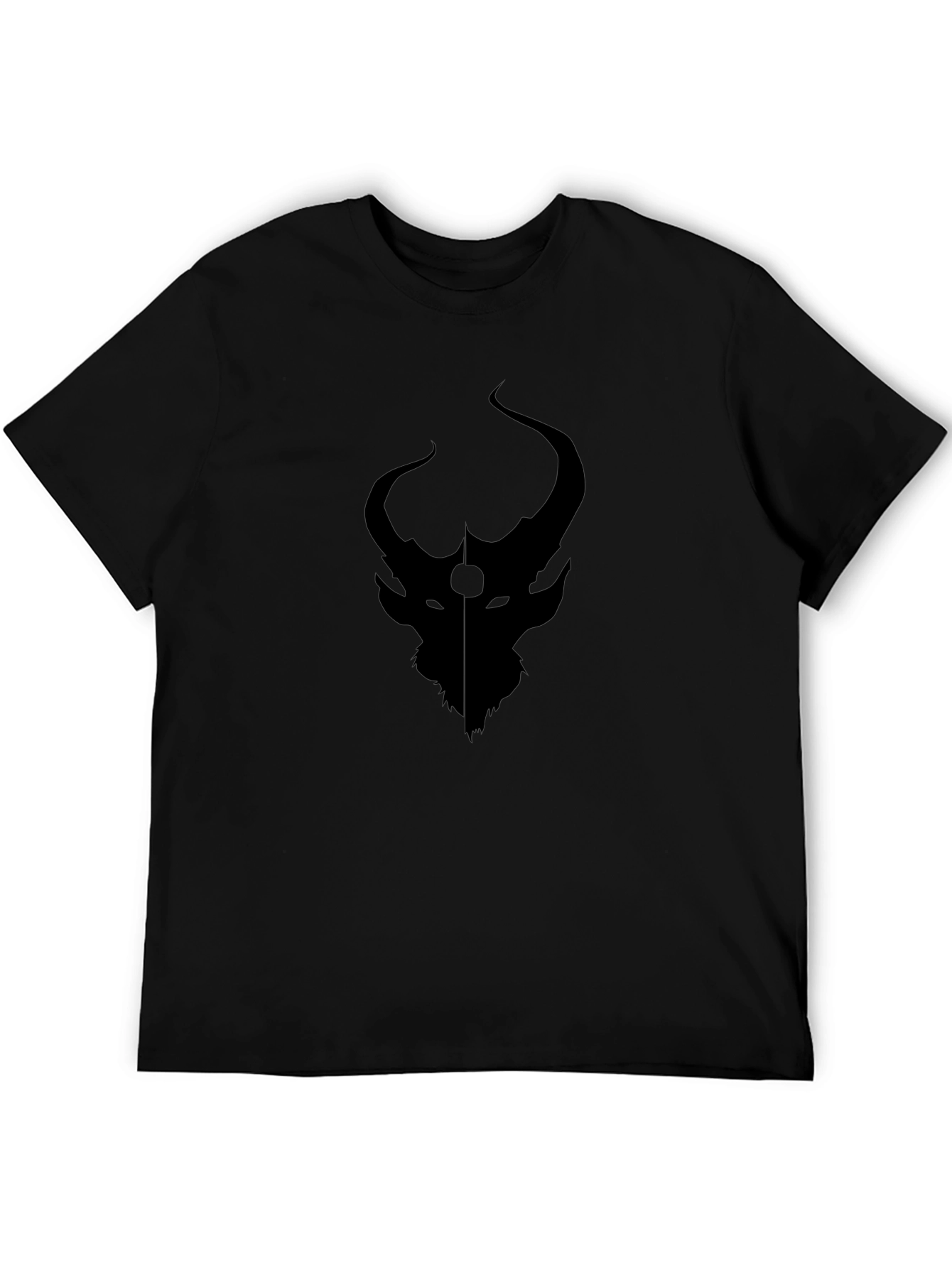 Dark Horned Creature Graphic Print T-Shirt
