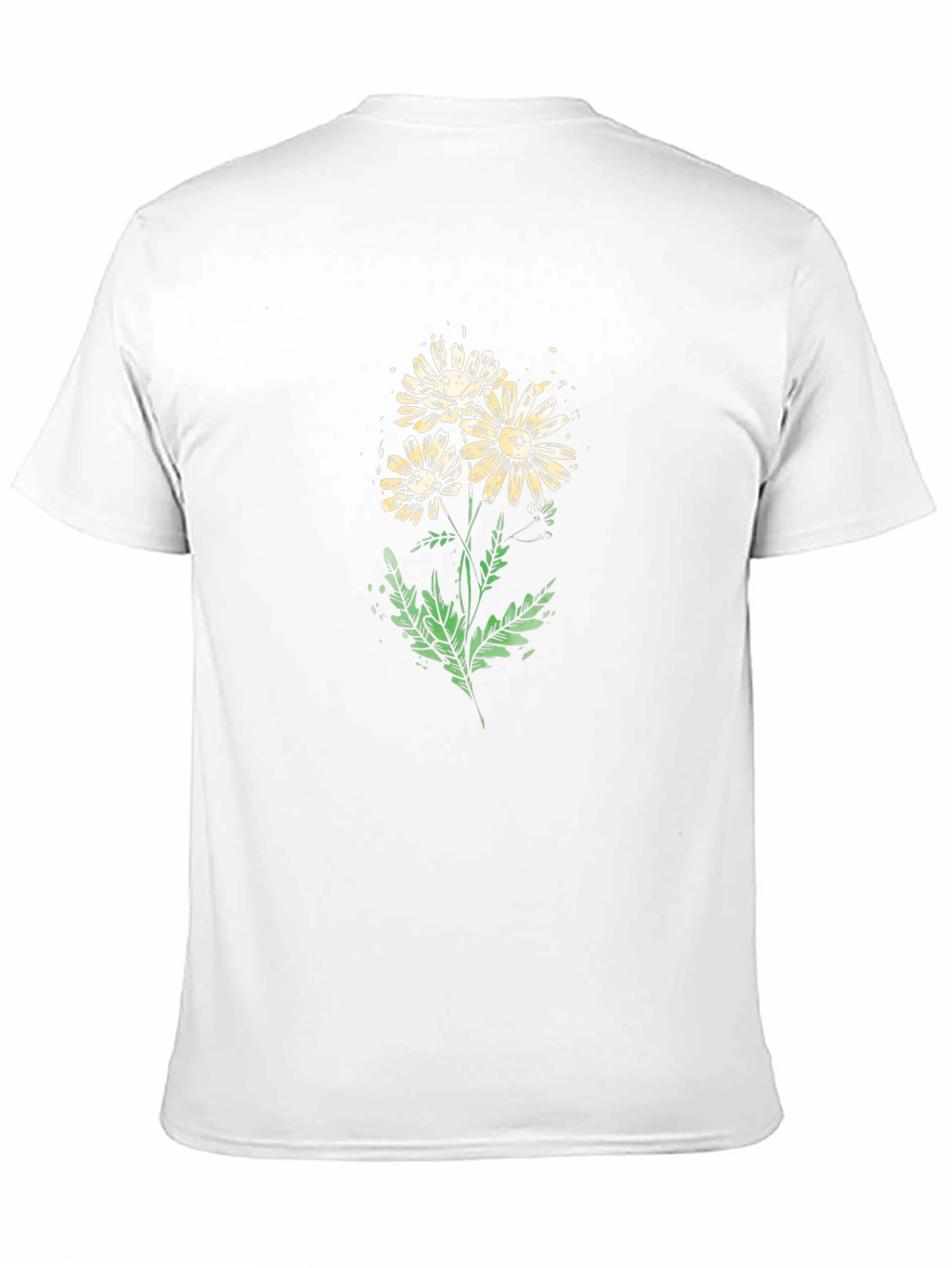 Daisy Flower Graphic Print Black T-Shirt
