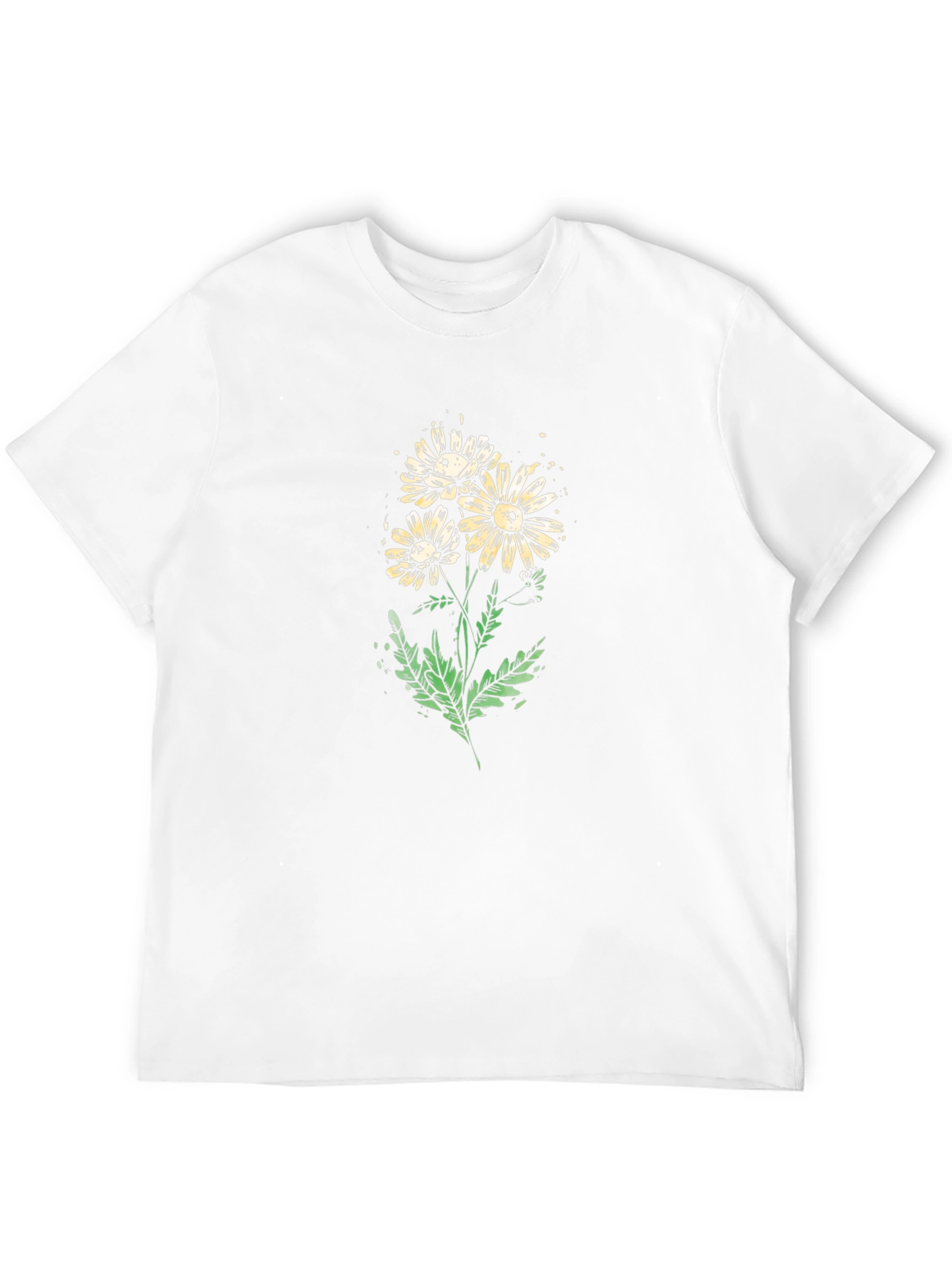 Daisy Flower Graphic Print Black T-Shirt