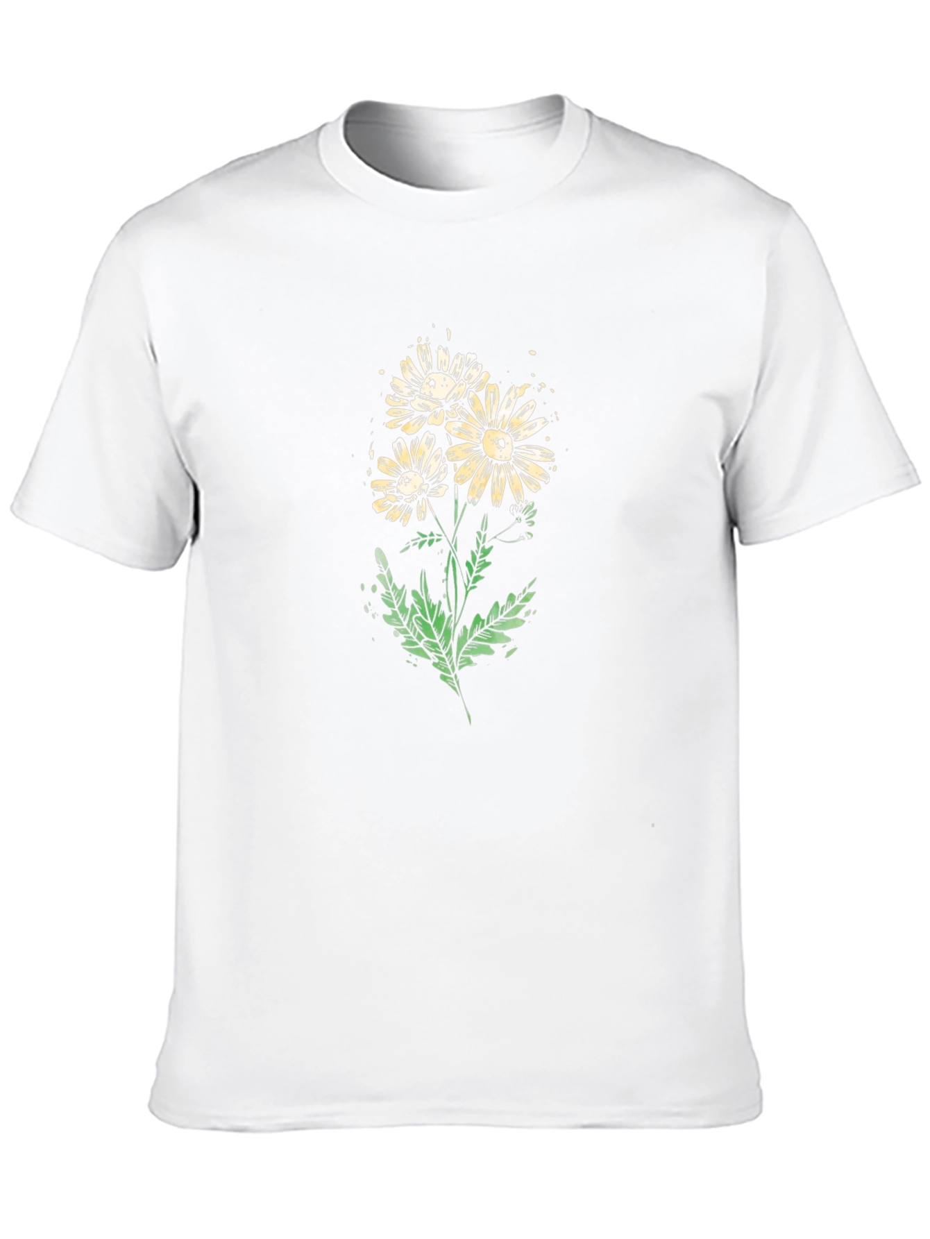 Daisy Flower Graphic Print Black T-Shirt
