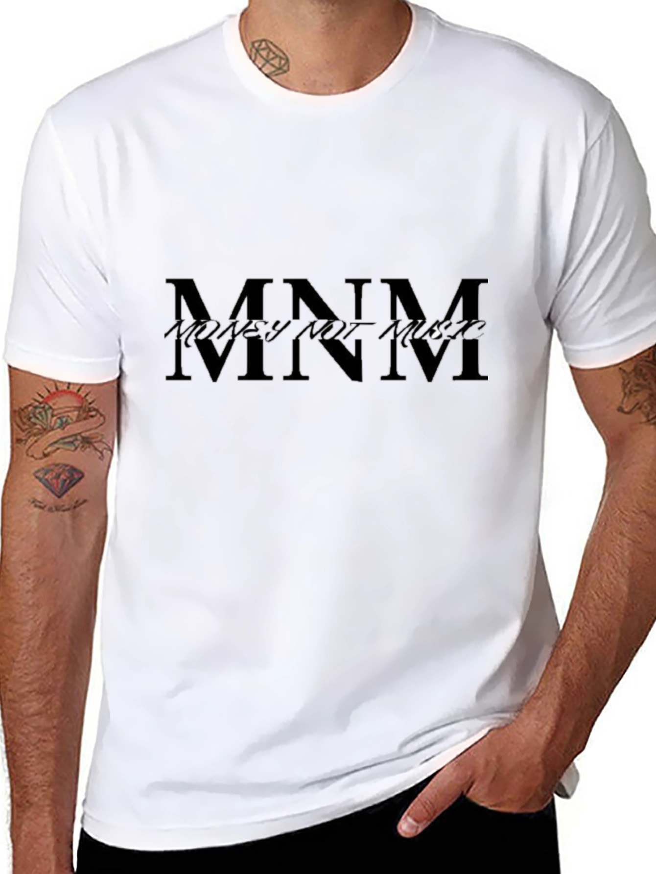Black MNM Money Not Music Graphic T-Shirt