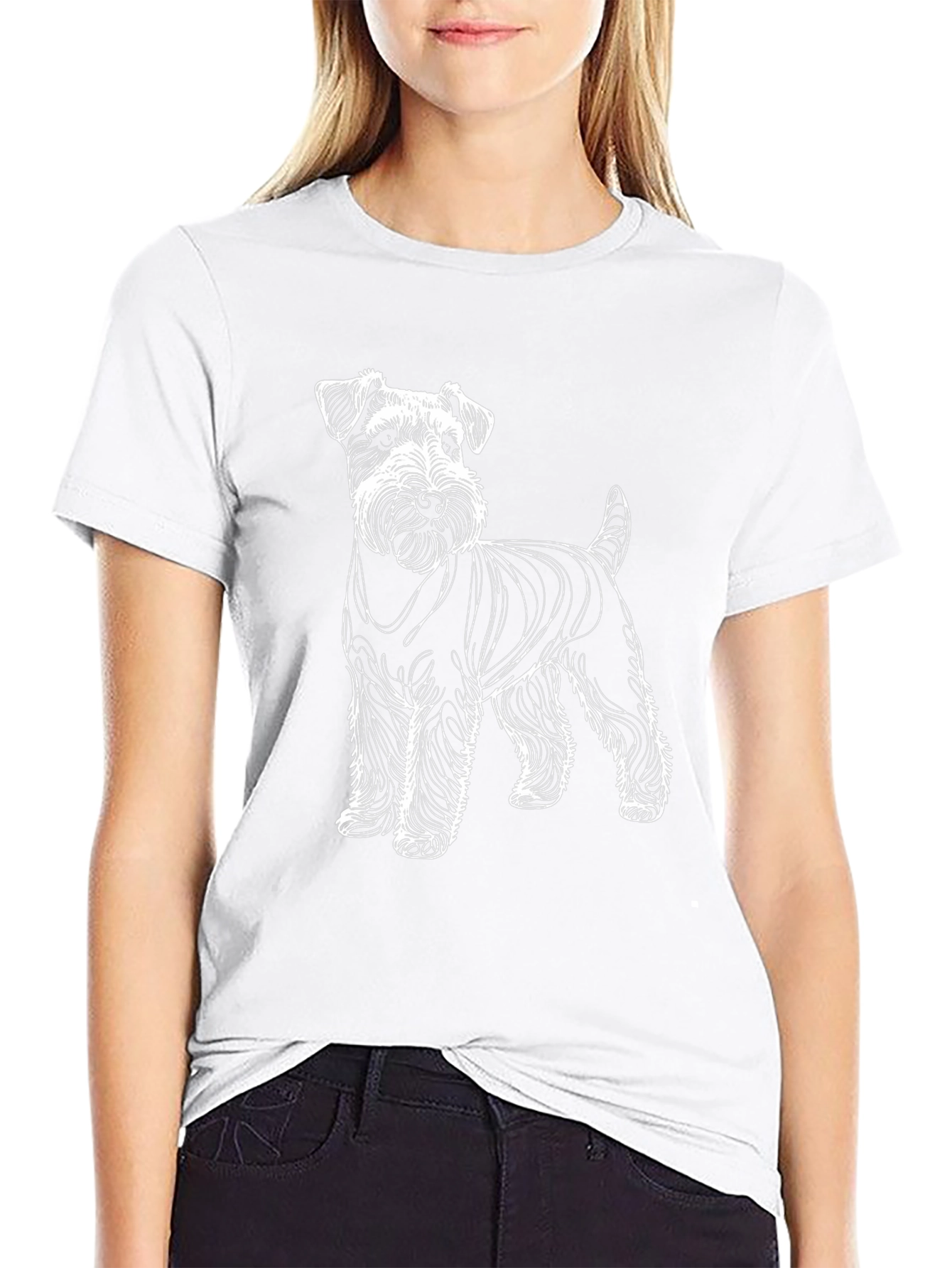 Dog Graphic T-Shirt | Schnauzer Line Art Tee