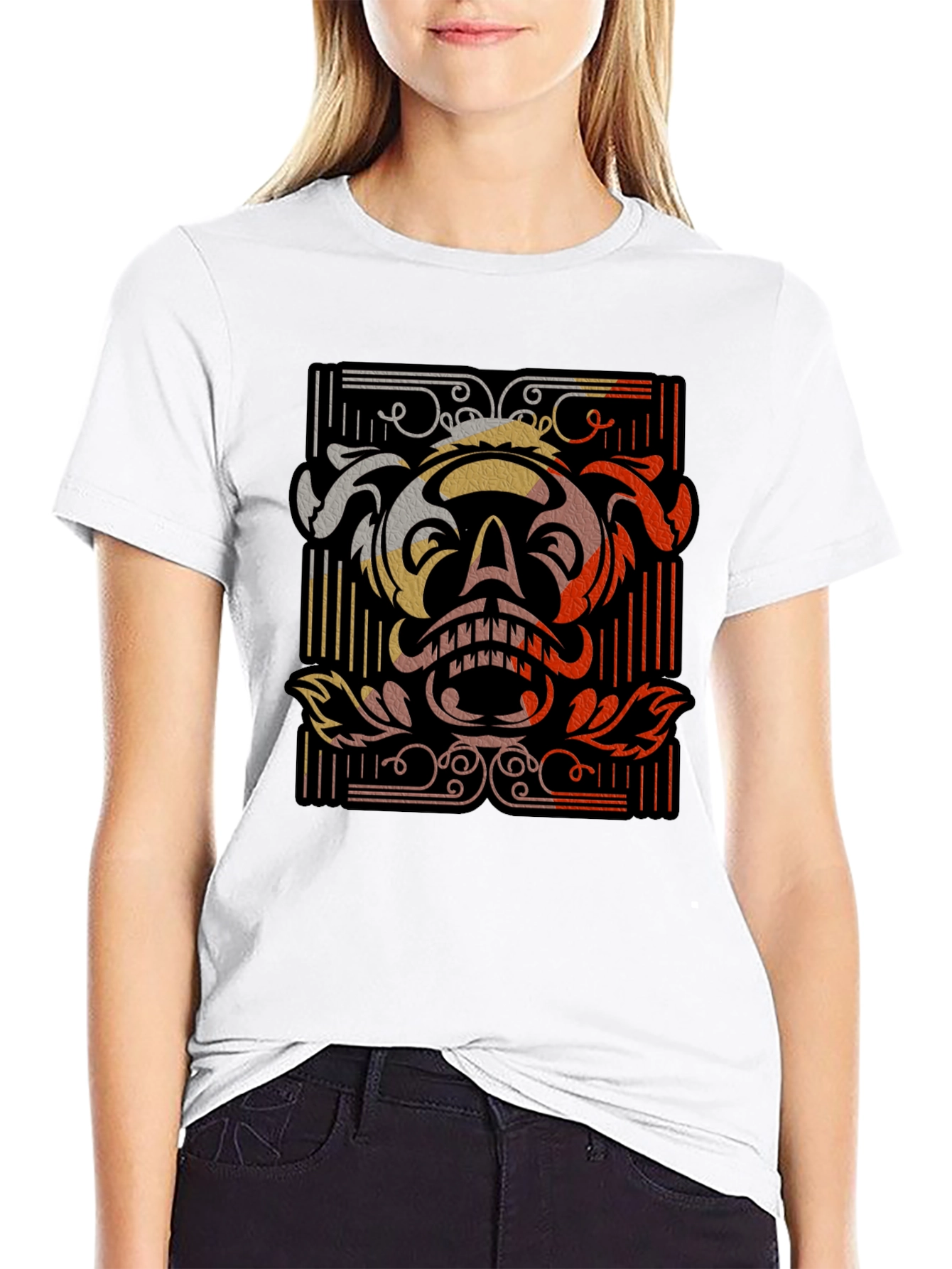 Skull Graphic Black T-Shirt - Unique Retro Design