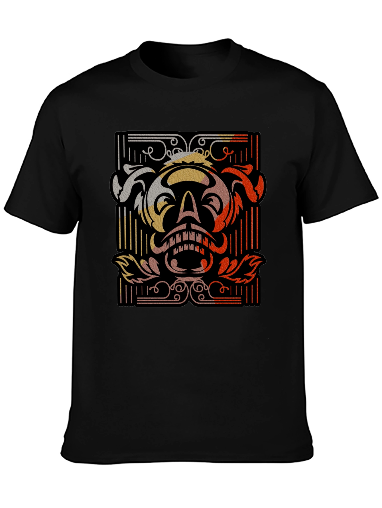 Skull Graphic Black T-Shirt - Unique Retro Design