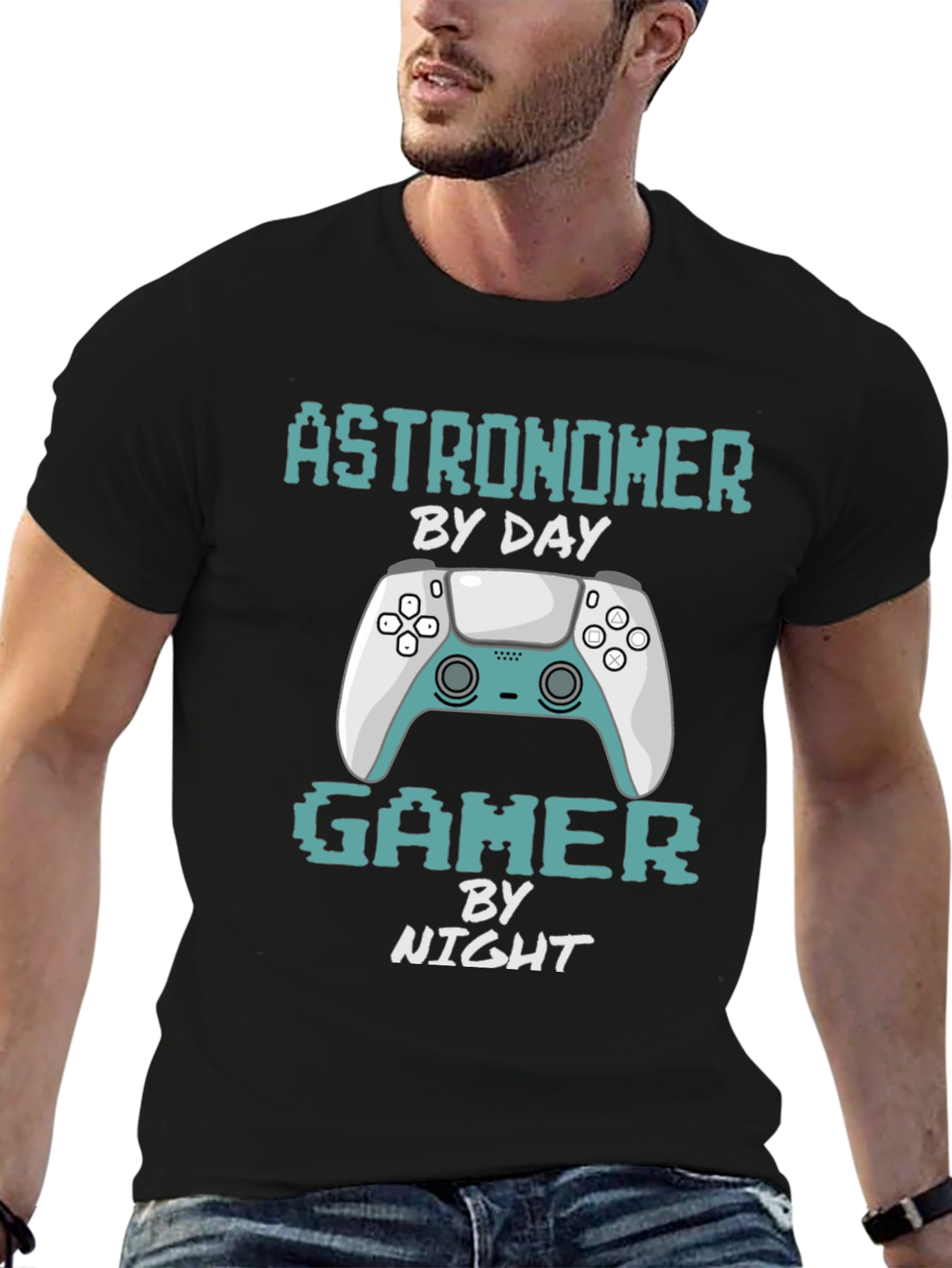 Astronomer Gamer T-Shirt: By Day By Night