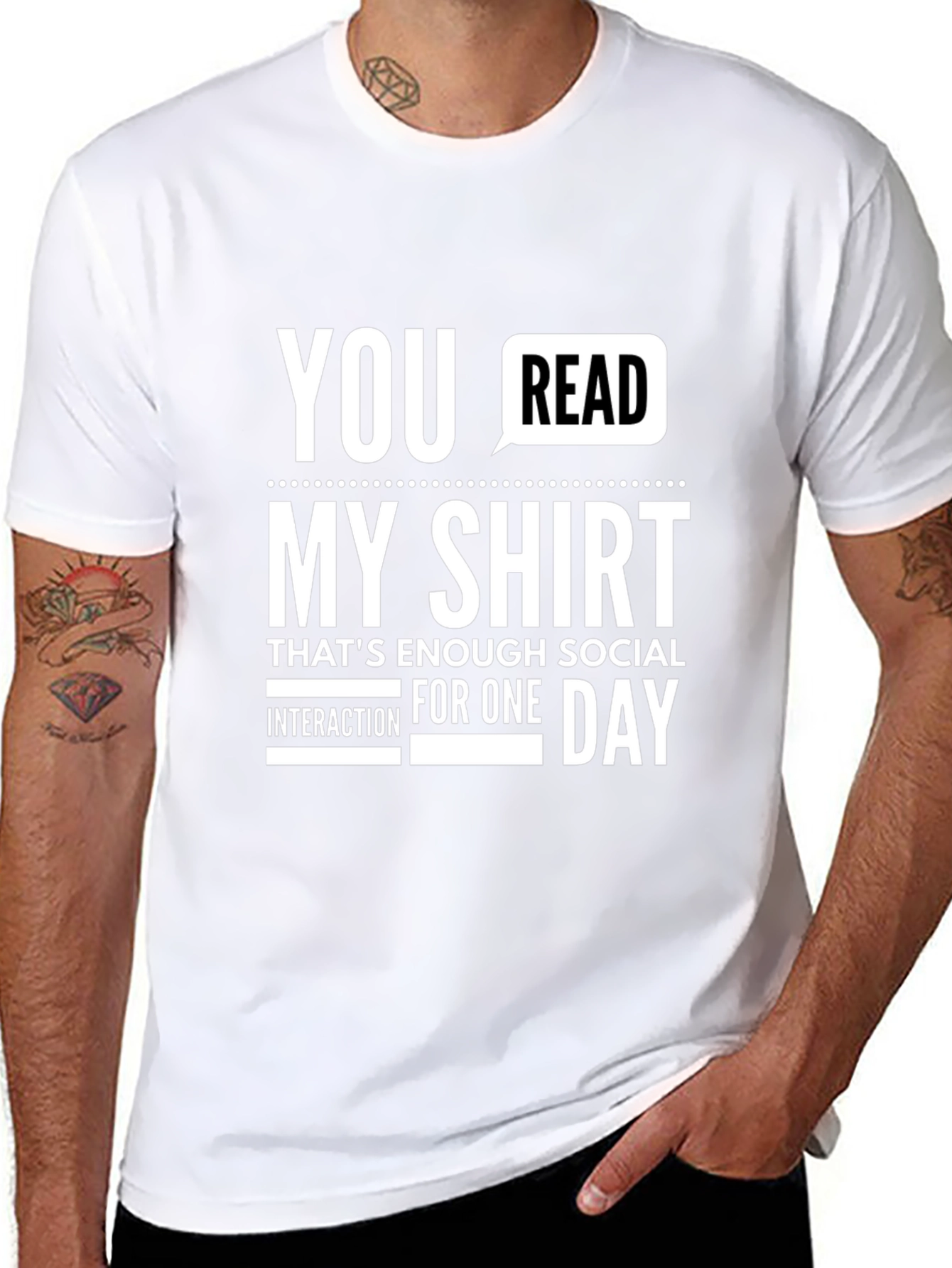 Funny Social Interaction Graphic Novelty T-Shirt