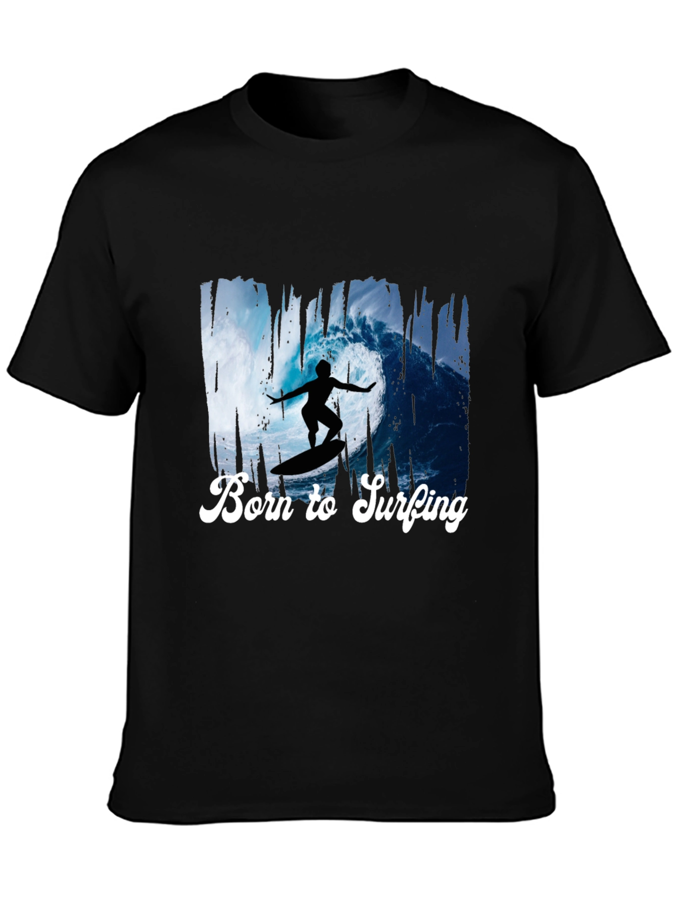 Born to Surfing Black Graphic Tee