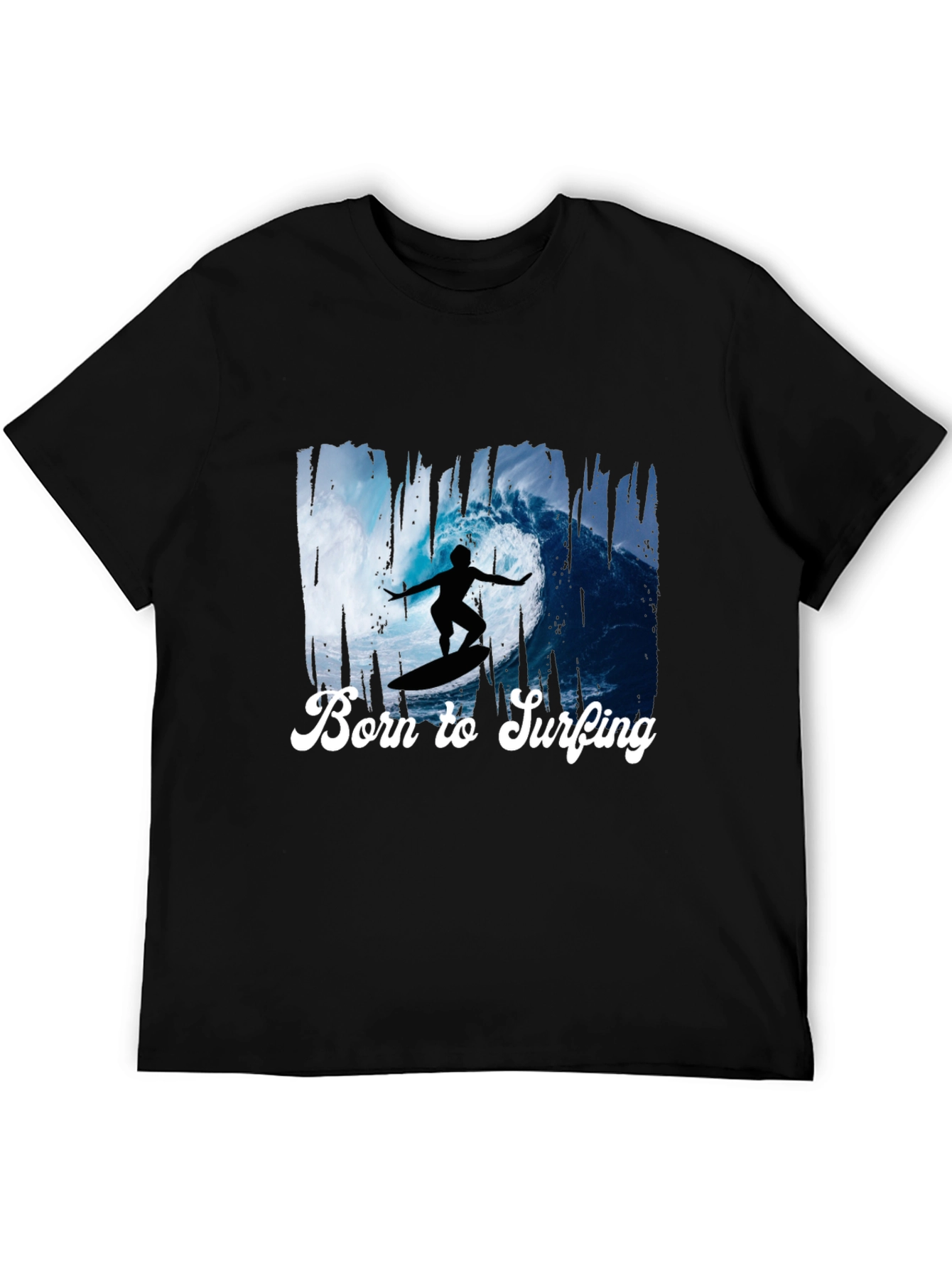 Born to Surfing Black Graphic Tee