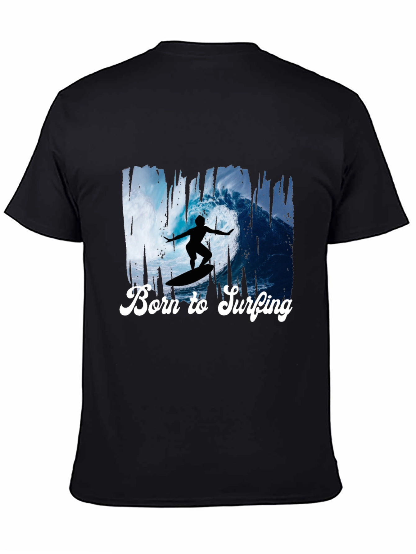 Born to Surfing Black Graphic Tee
