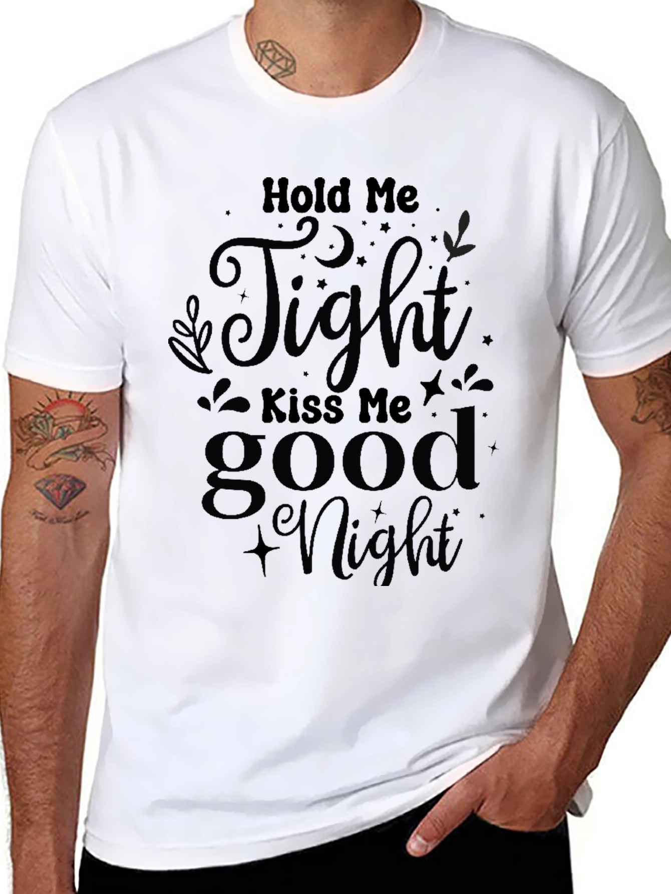 Hold Me Tight Good Night Graphic Tee - Black