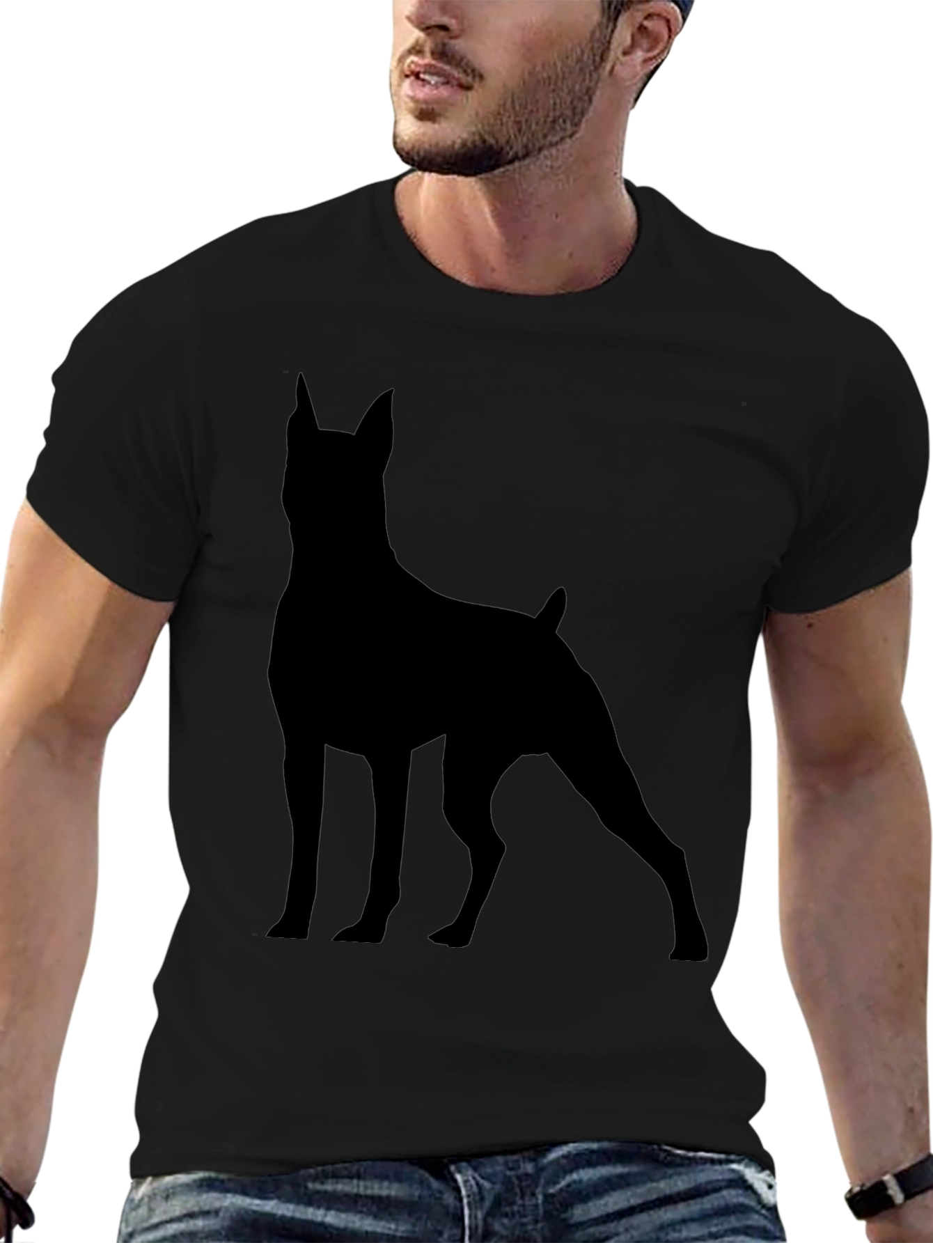 Dog Silhouette Graphic Tee - Modern Unisex T-Shirt