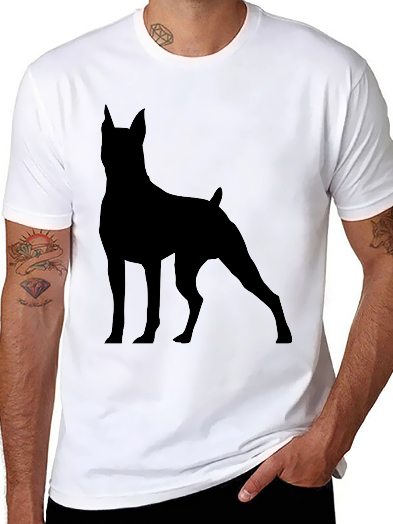 Dog Silhouette Graphic Tee - Modern Unisex T-Shirt