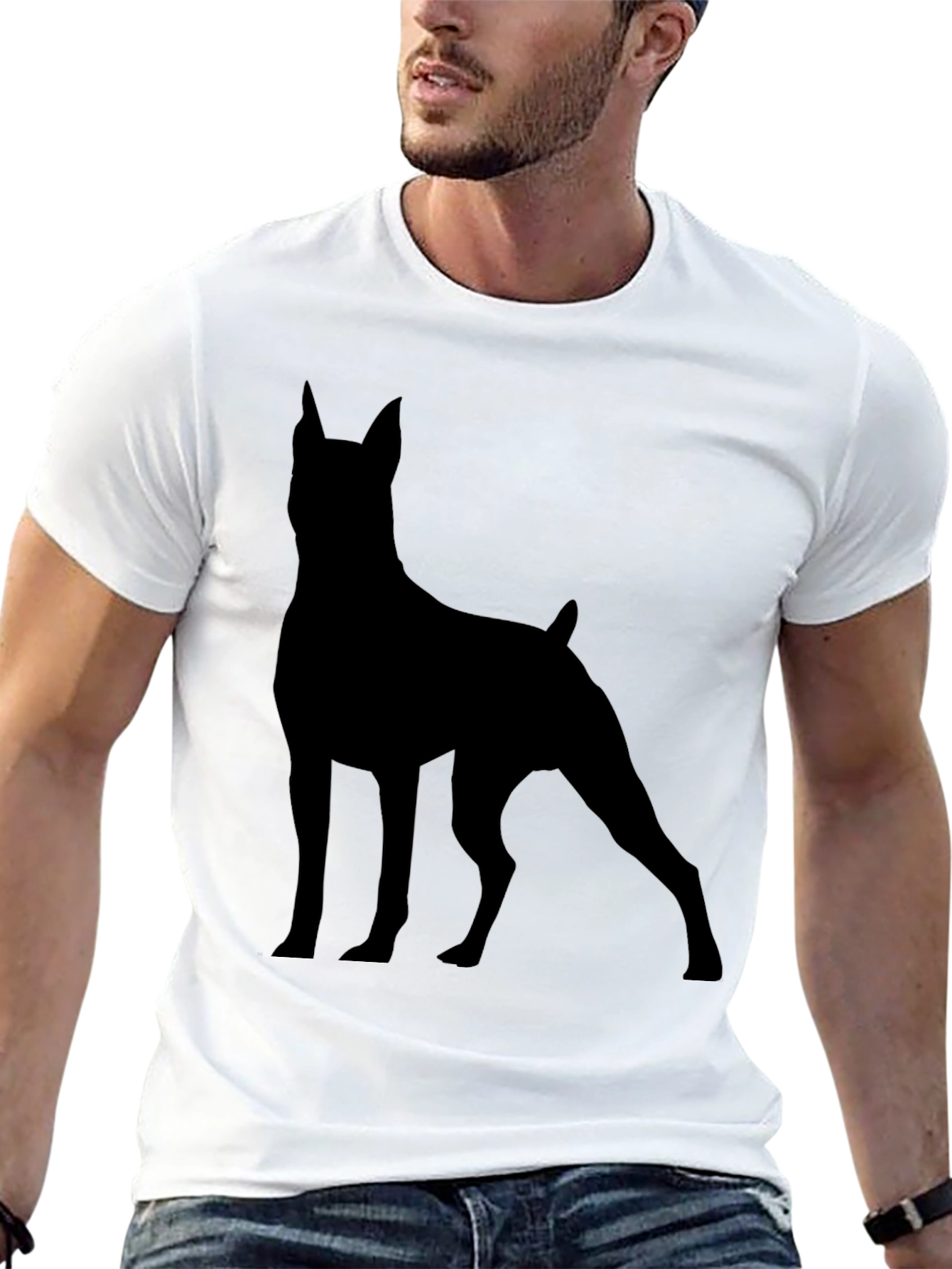 Dog Silhouette Graphic Tee - Modern Unisex T-Shirt