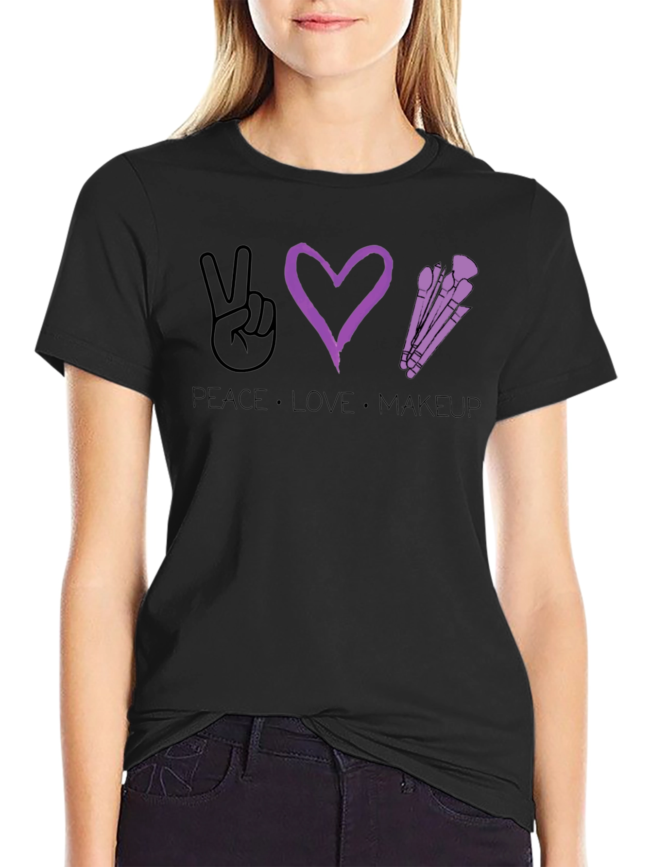 Peace Love Makeup T-Shirt - Stylish Graphic Tee