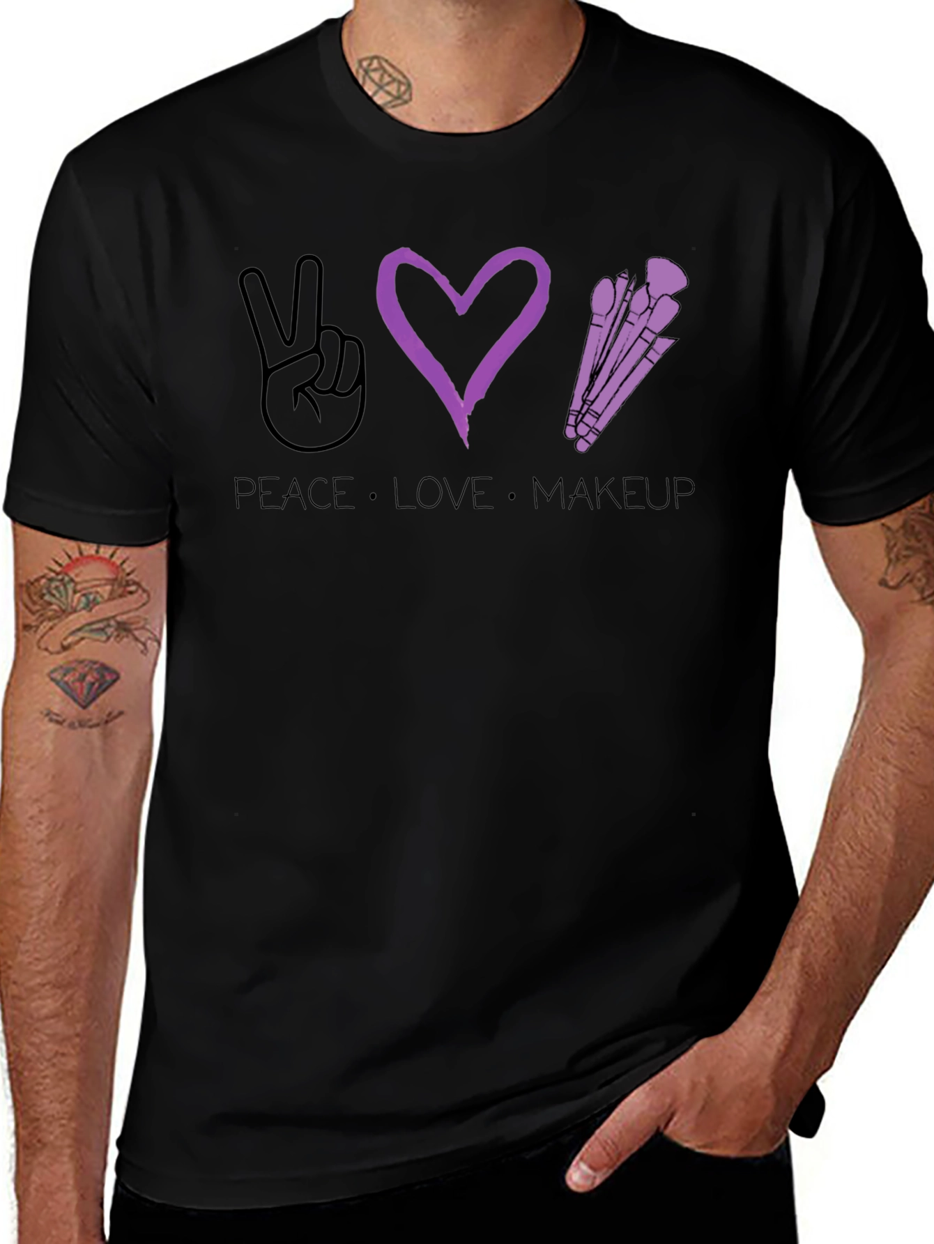 Peace Love Makeup T-Shirt - Stylish Graphic Tee