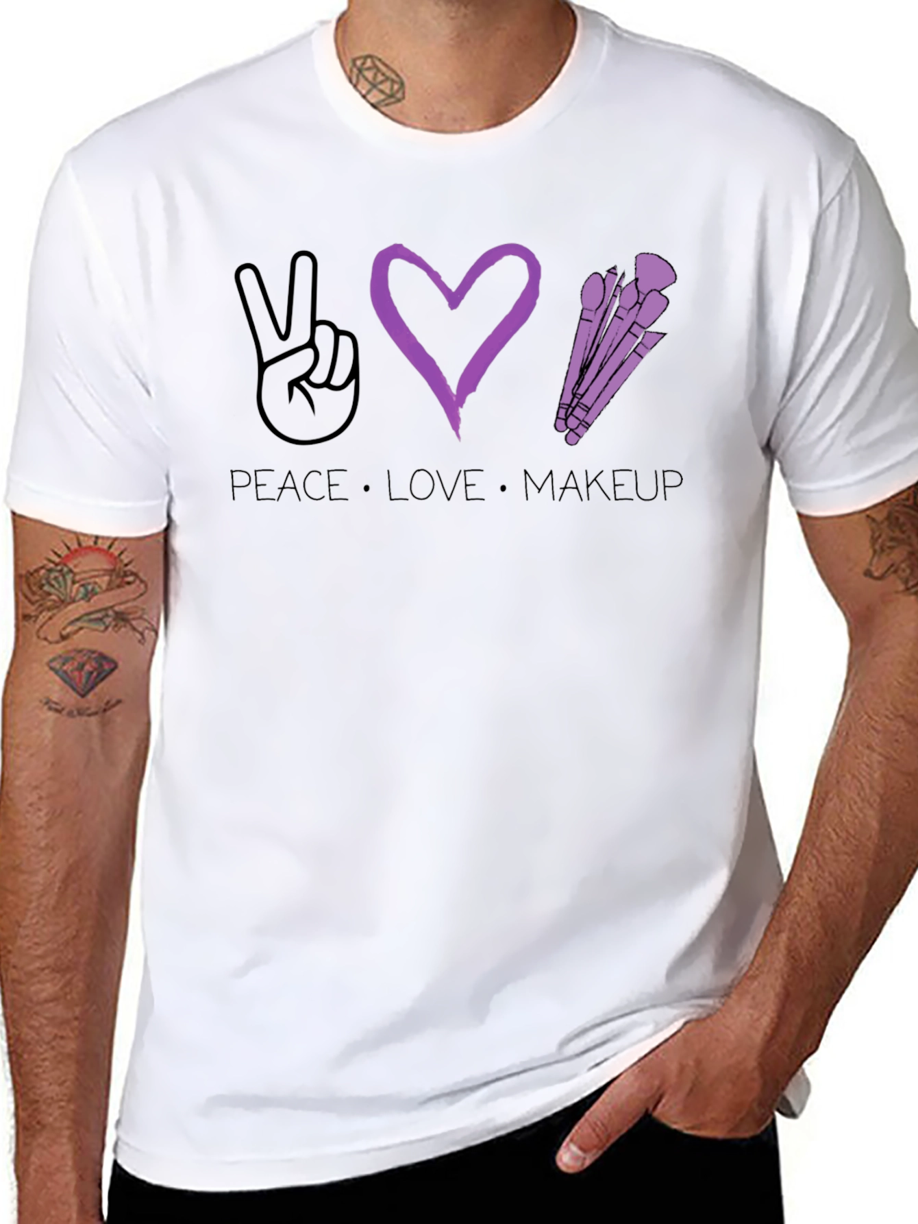Peace Love Makeup T-Shirt - Stylish Graphic Tee