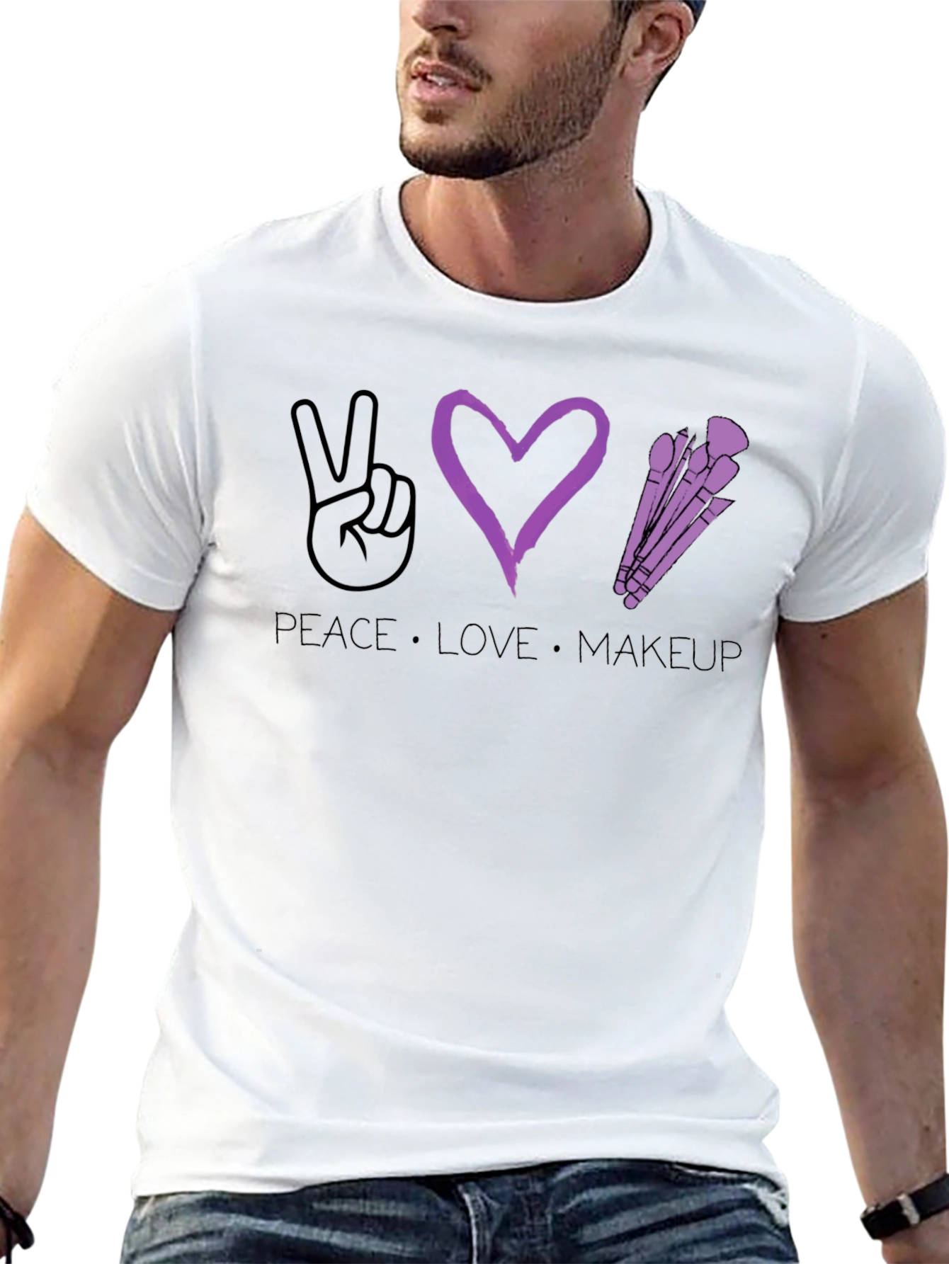 Peace Love Makeup T-Shirt - Stylish Graphic Tee