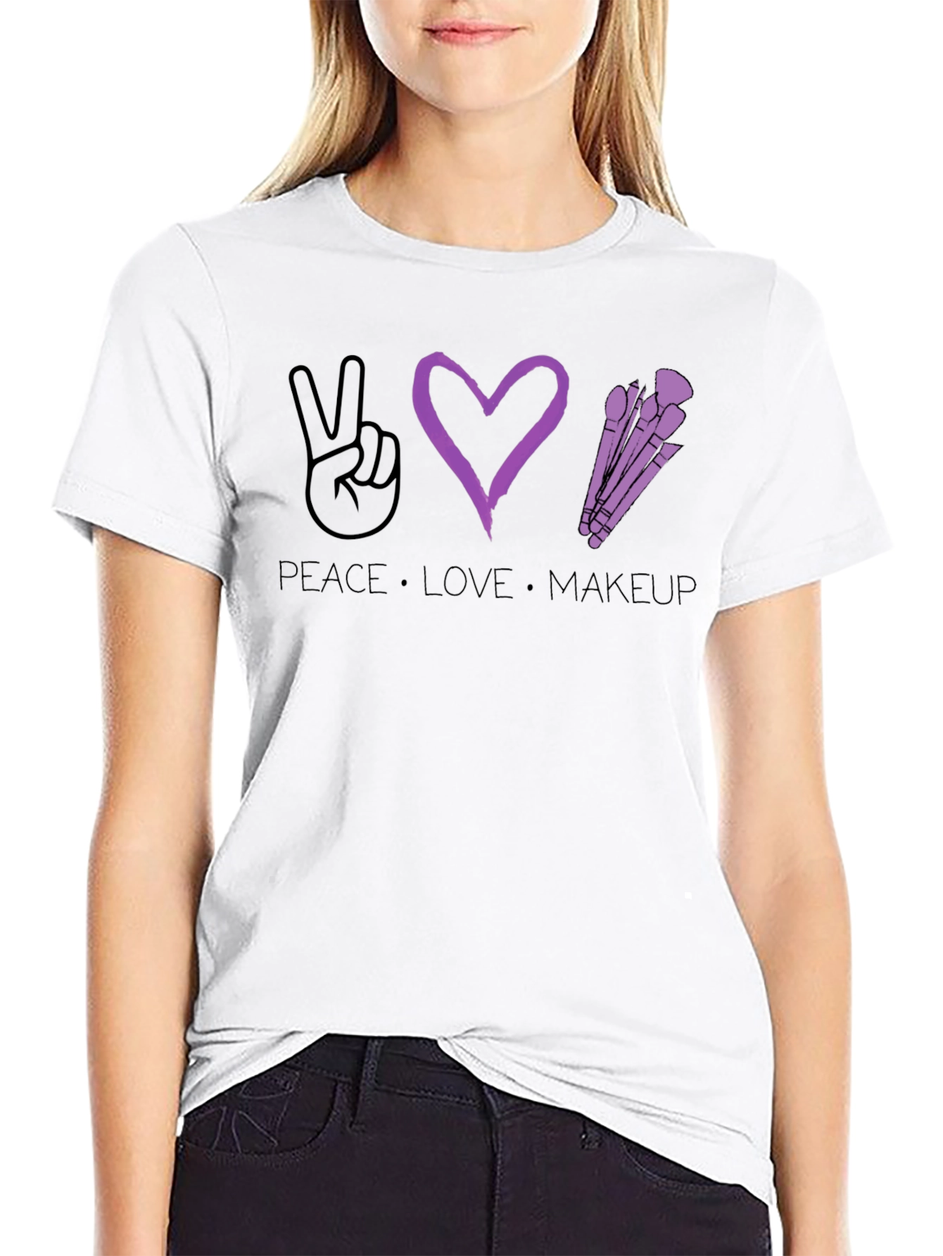 Peace Love Makeup T-Shirt - Stylish Graphic Tee