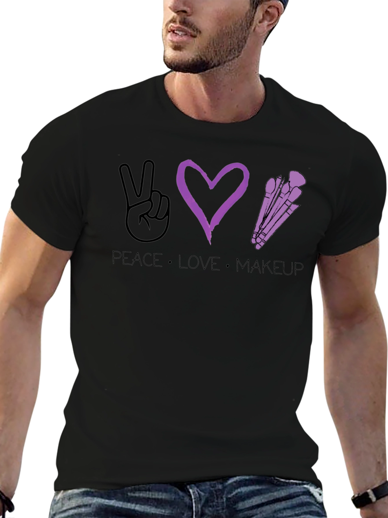 Peace Love Makeup T-Shirt - Stylish Graphic Tee