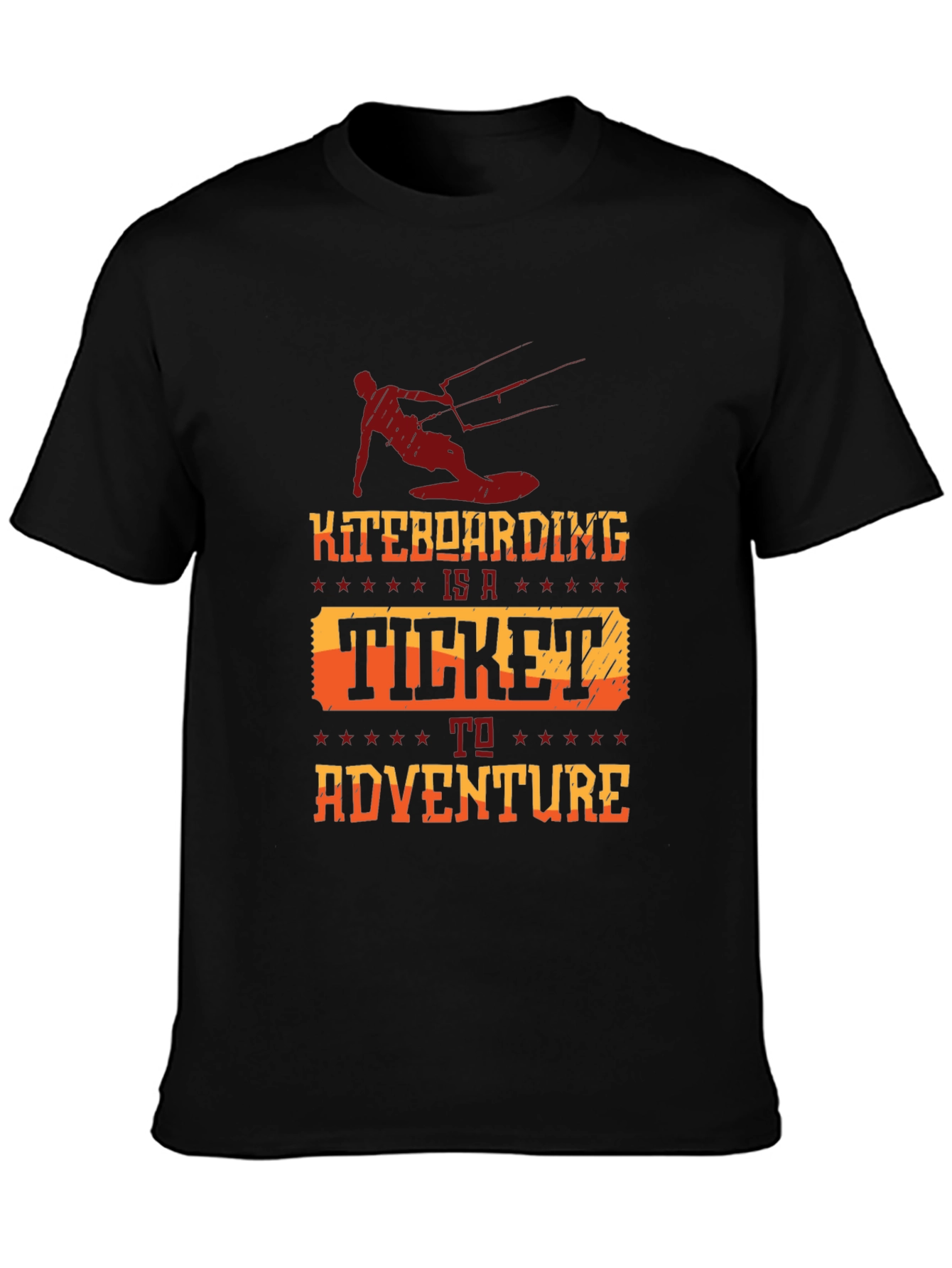 Kiteboarding Adventure T-Shirt - Stylish Black Tee