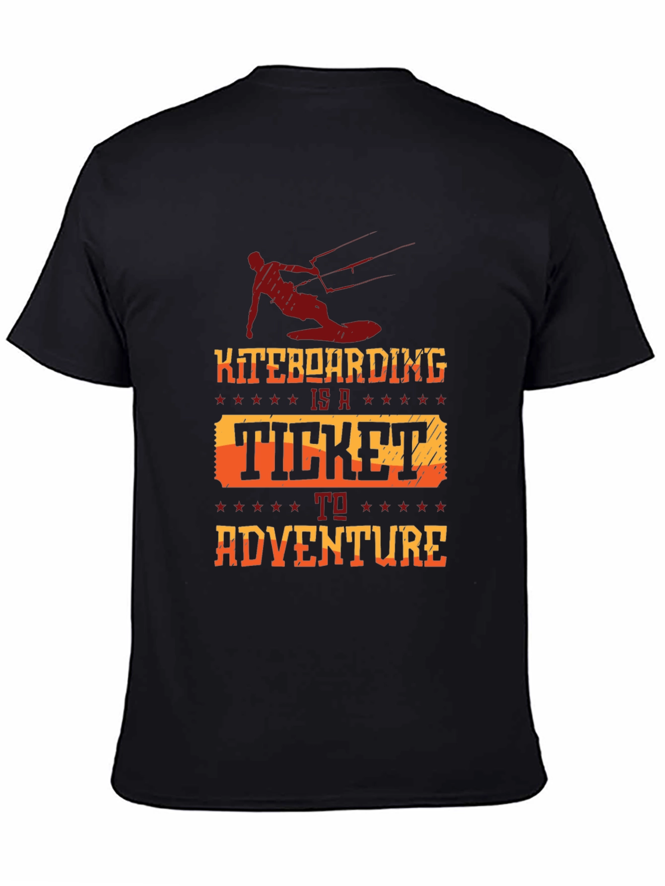 Kiteboarding Adventure T-Shirt - Stylish Black Tee