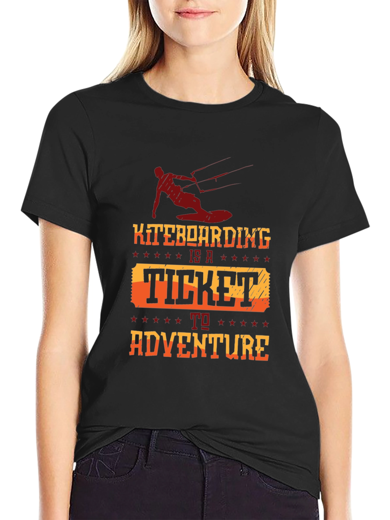 Kiteboarding Adventure T-Shirt - Stylish Black Tee